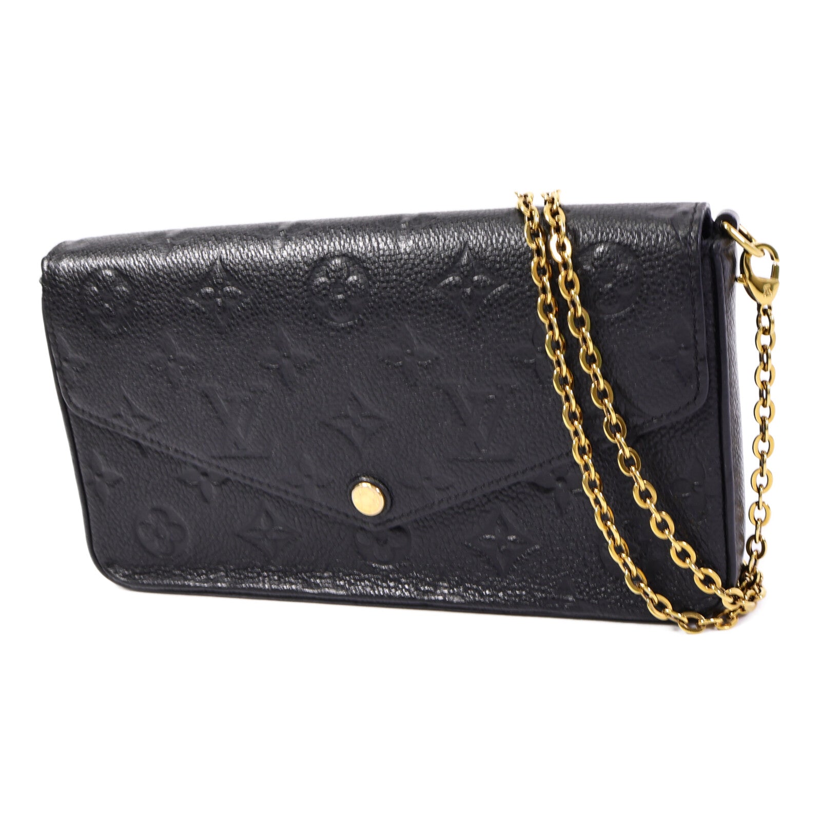 LOUIS VUITTON Monogram Empreinte Felicie Pochette 金扣鏈帶肩背袋