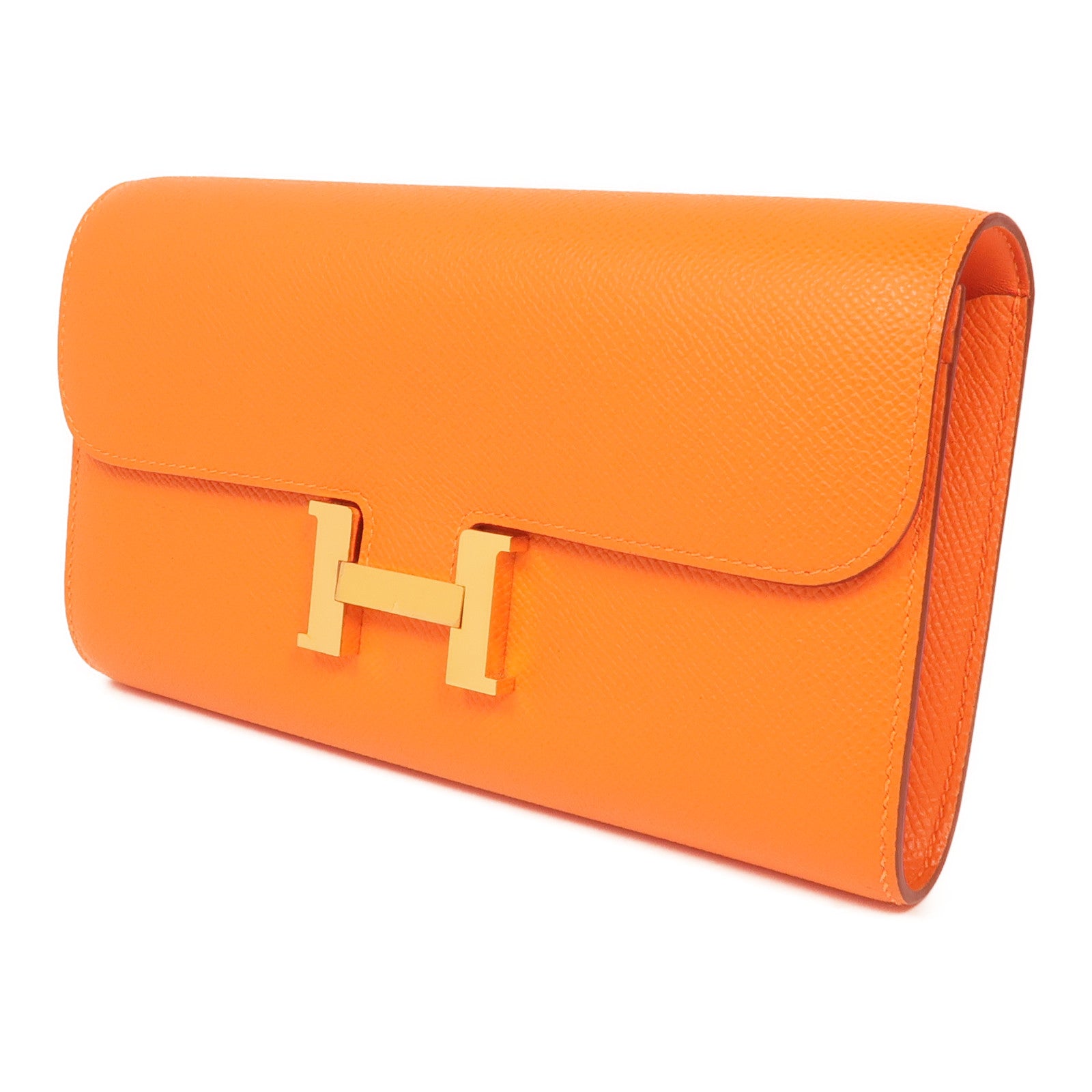HERMES Epsom皮革Cosntance To Go金扣肩背袋Orange
