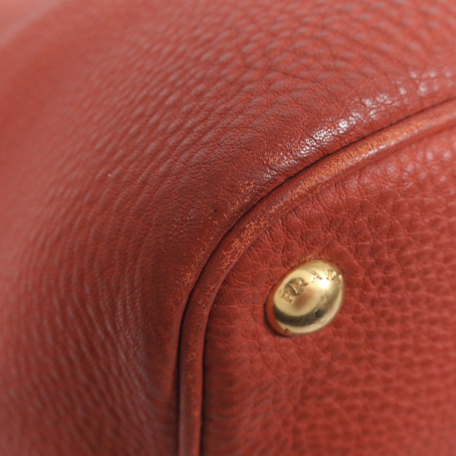 PRADA 牛皮皮革Shoulder Bag金扣手挽肩背兩用袋