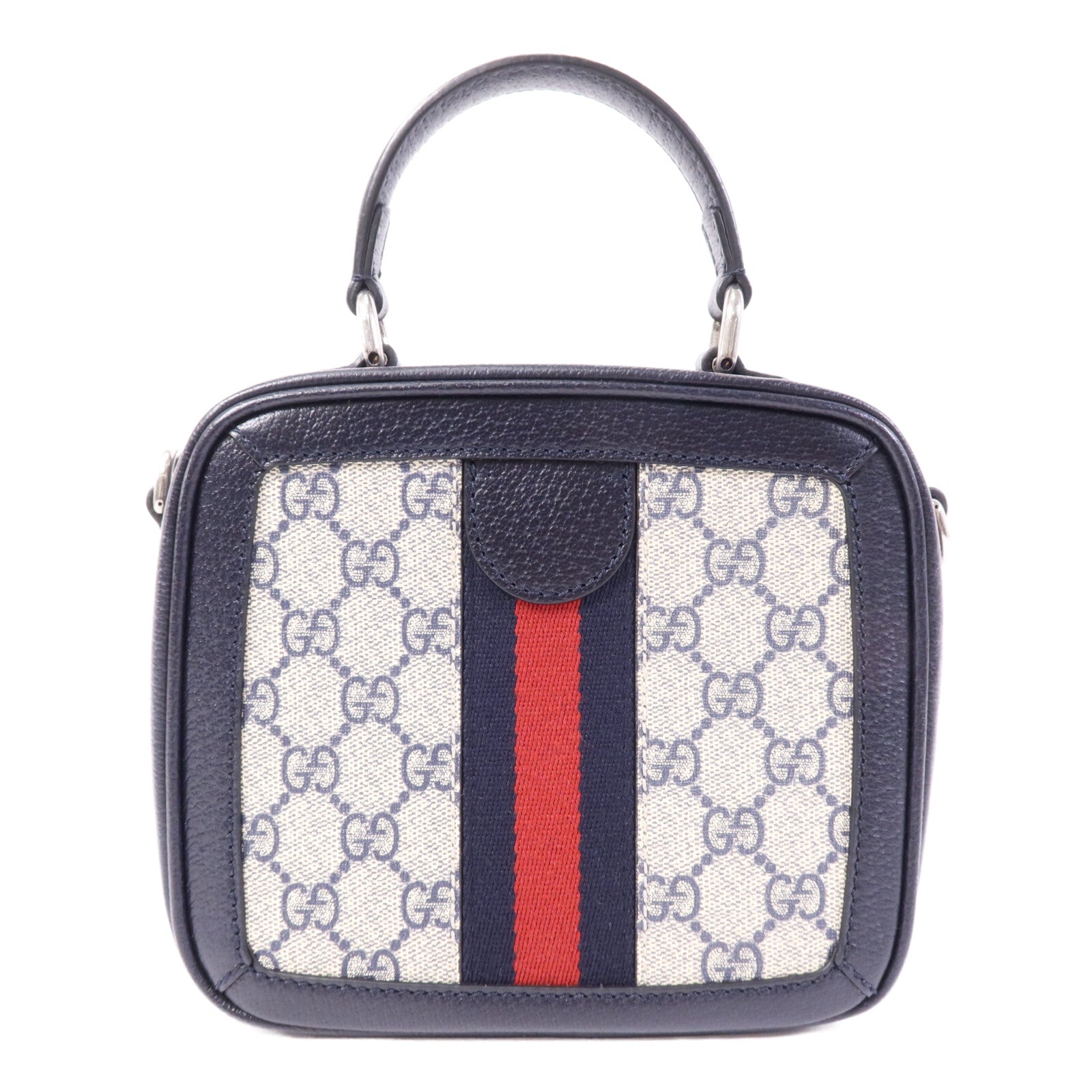 GUCCI 塗層帆布Ophidia GG銀扣手挽肩背兩用袋
