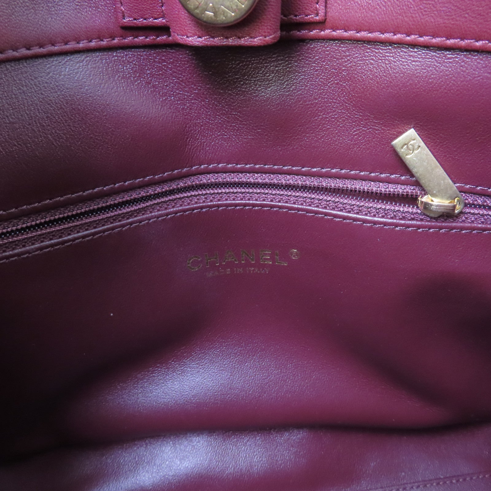 CHANEL 【激減優惠】菱格牛皮皮革Chain Shoulder Bag金扣鏈帶肩背袋酒紅色