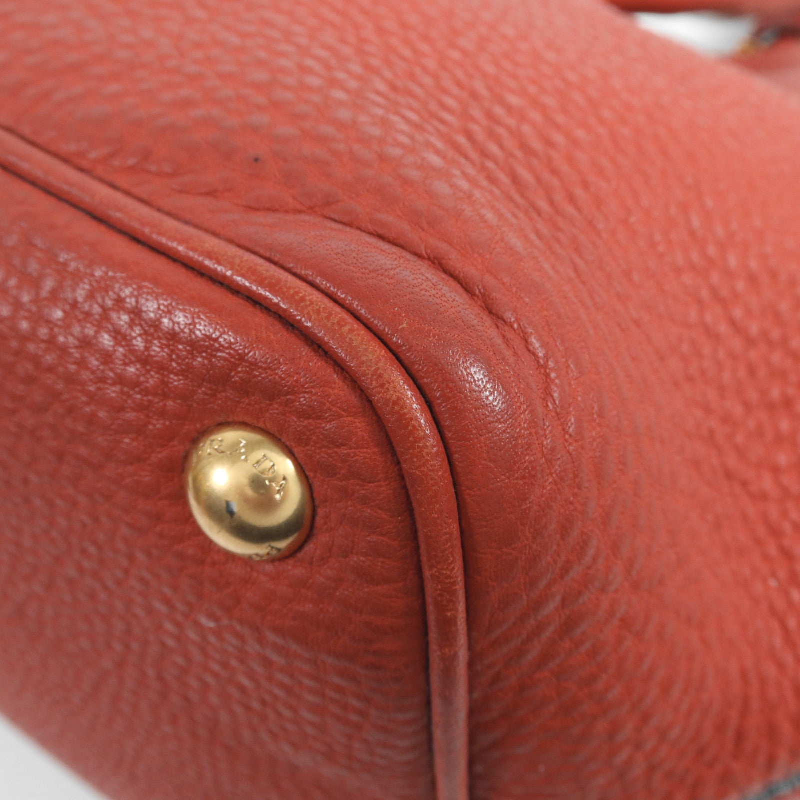 PRADA 牛皮皮革Shoulder Bag金扣手挽肩背兩用袋