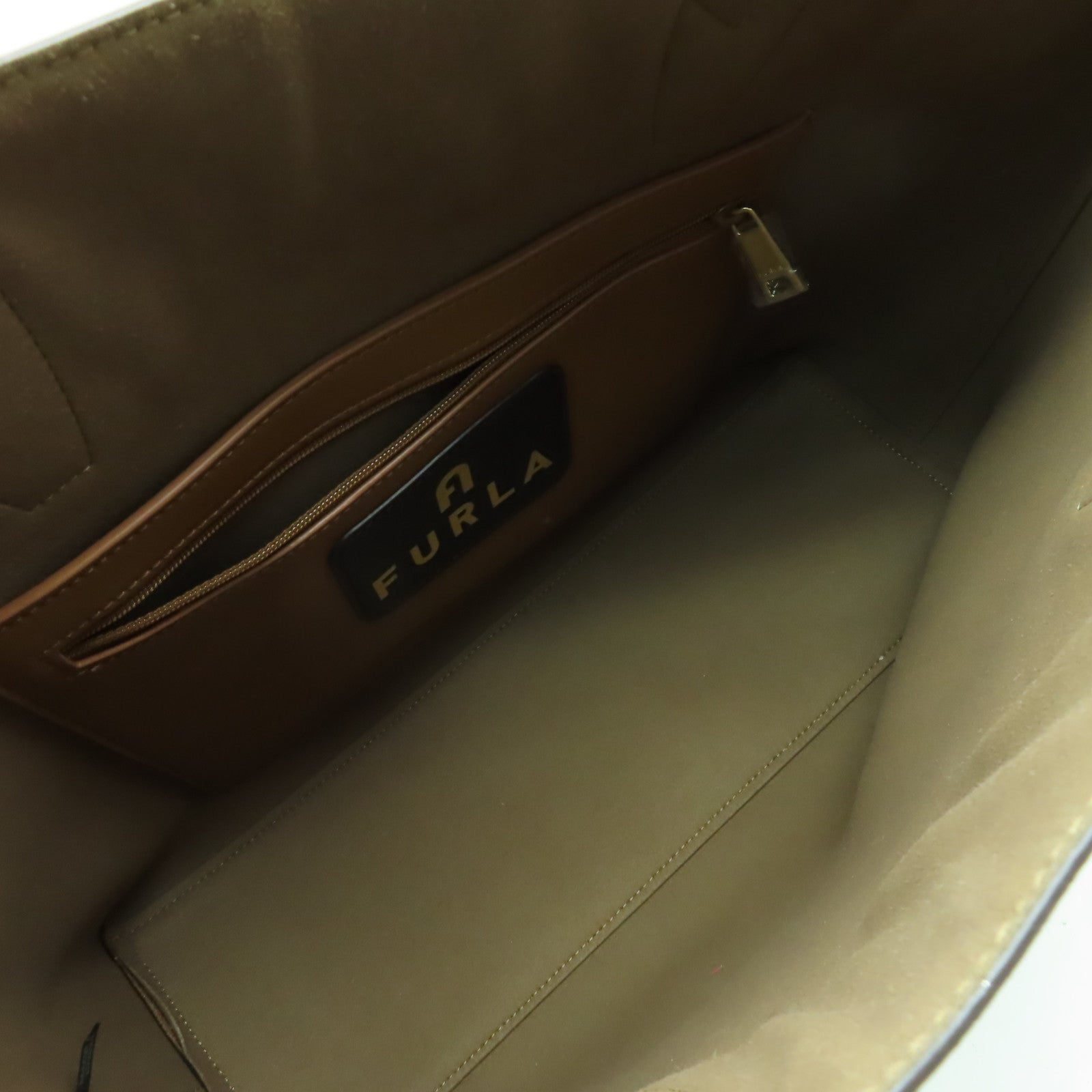 Furla 【激減優惠】PVC塗層帆布Tote Bag金扣手挽袋啡色