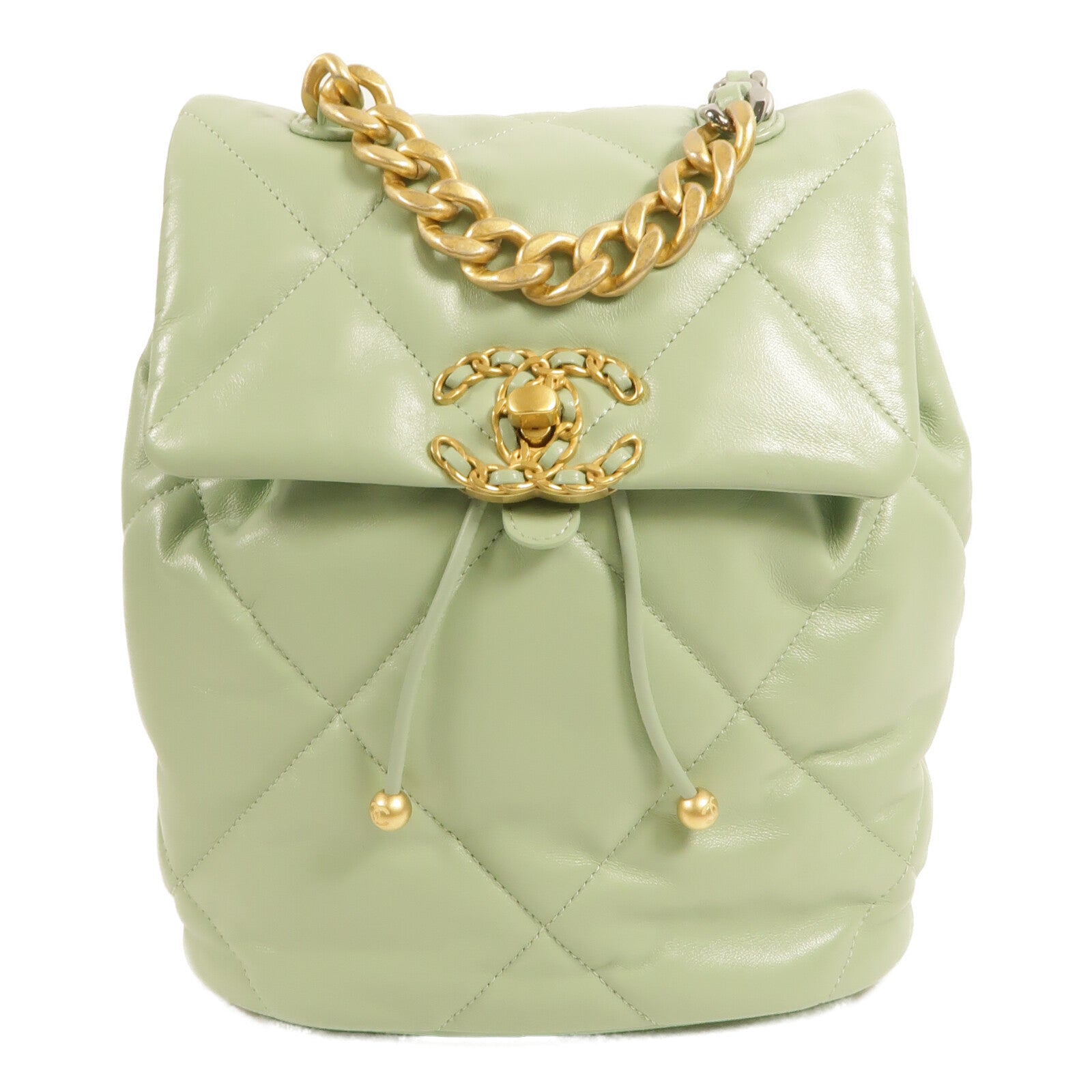 CHANEL 羊皮皮革C19 Backpack鏈帶背包