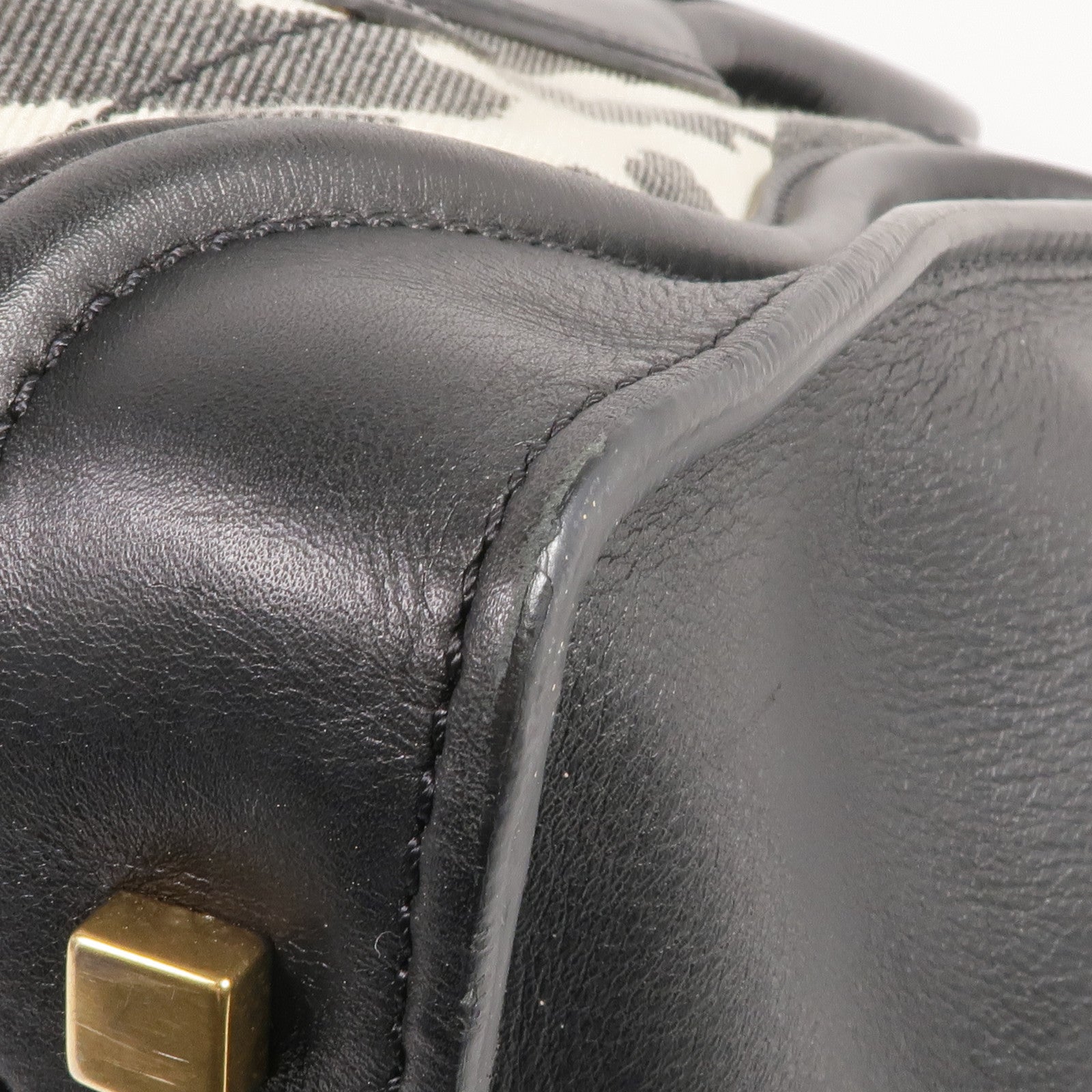 CELINE 牛皮皮革/帆布Mini Luggage金扣手挽袋