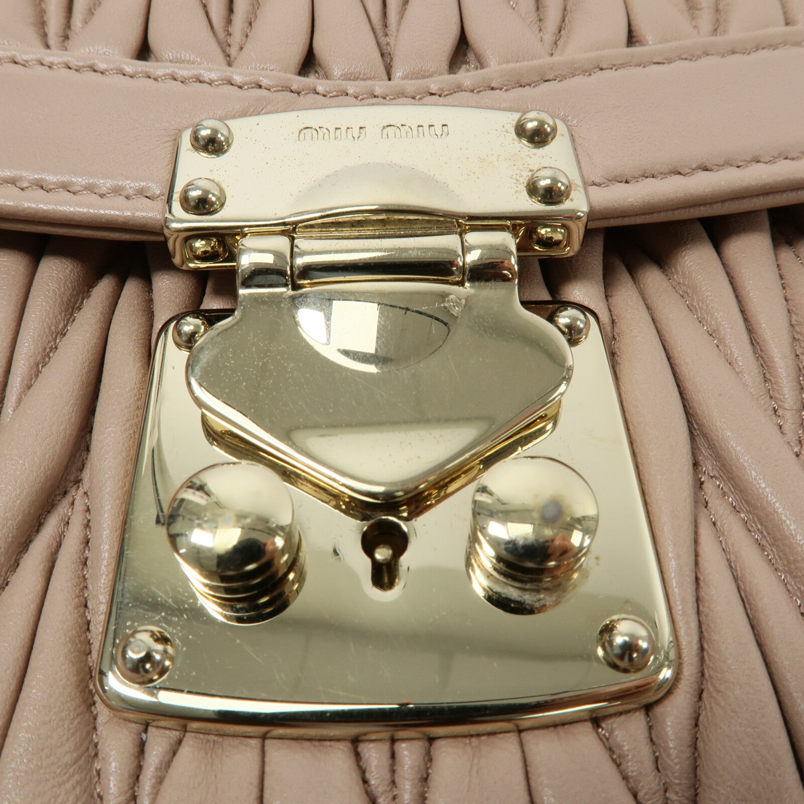 Miu Miu 羊皮皮革2 Way Shoulder鏈帶手挽肩背兩用袋