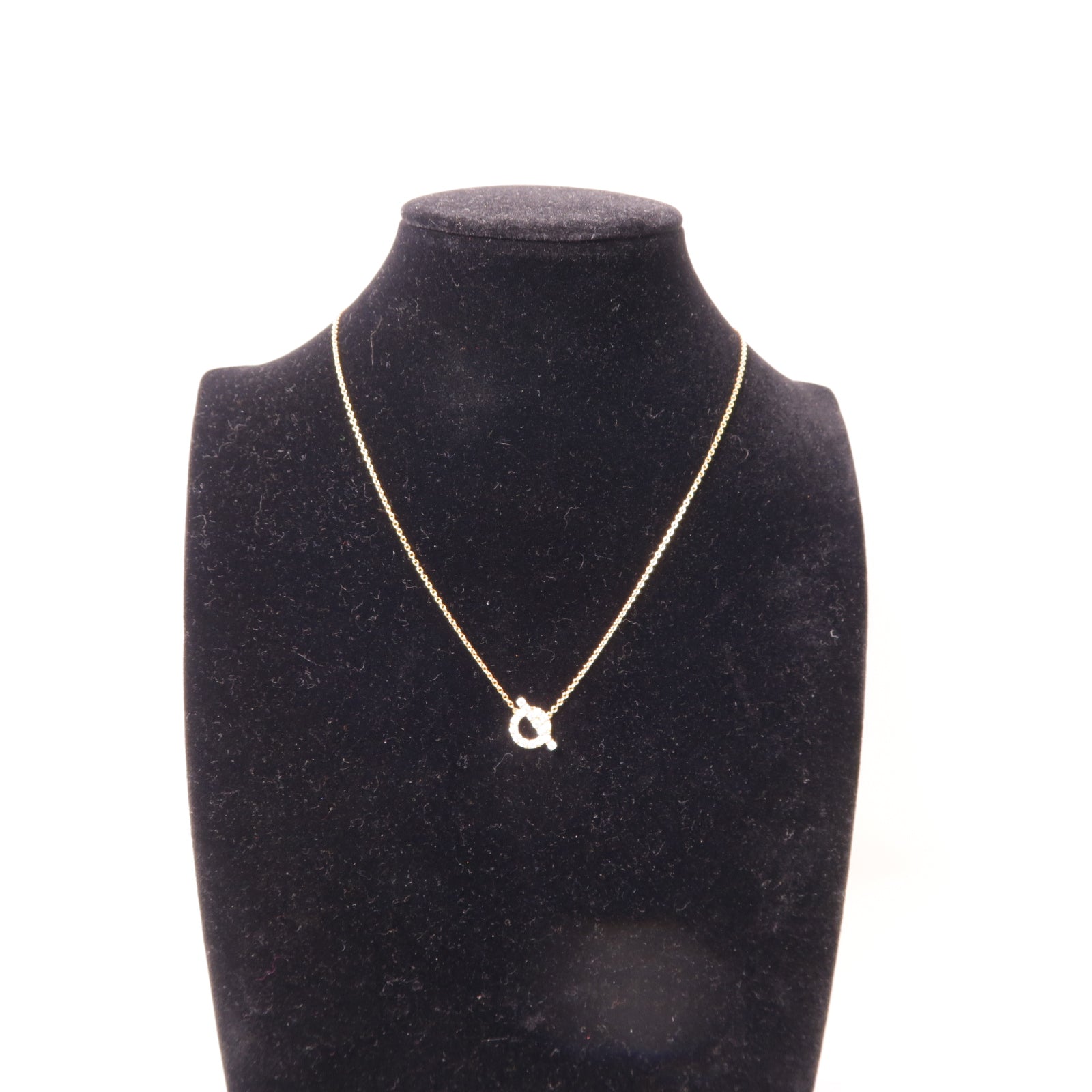 HERMES 18K玫瑰金Finesse Pendant鑽石項鍊