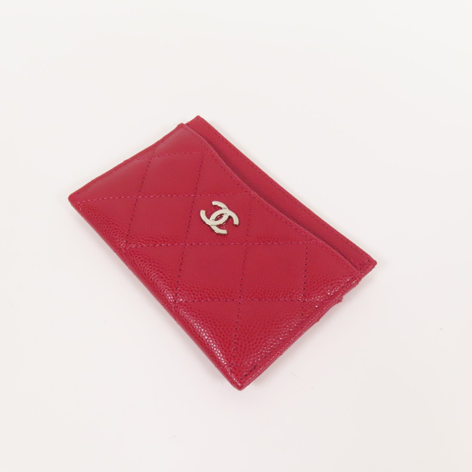 CHANEL 牛皮皮革Card Case銀扣卡片套