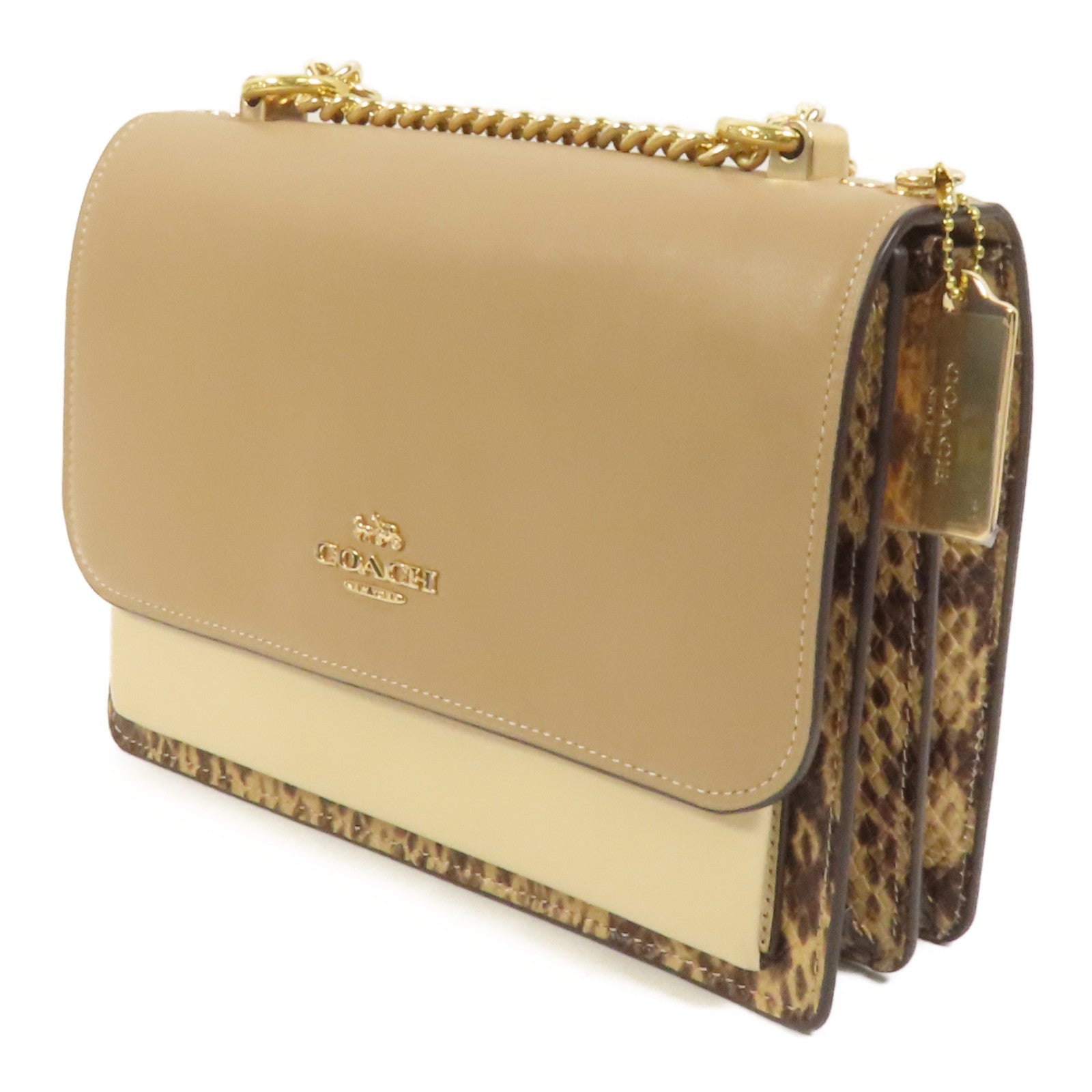 COACH 牛皮皮革Shoulder Bag金扣肩背袋