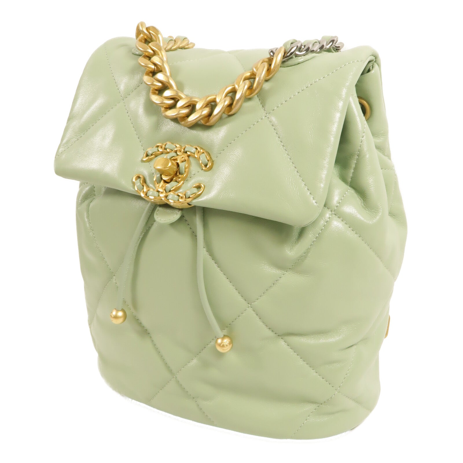 CHANEL 羊皮皮革C19 Backpack鏈帶背包