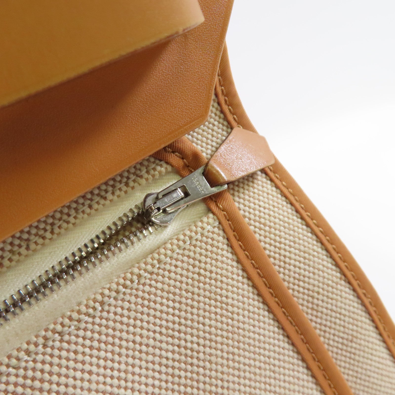 HERMES Toile-H帆布Herbag TPM 2Way Shoulder Bag銀扣手挽肩背兩用袋Beton冰川白色