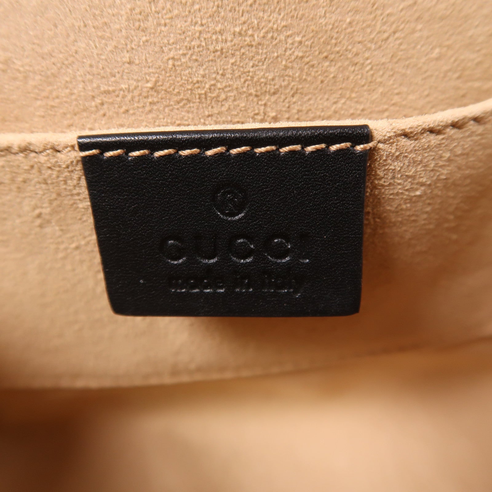 GUCCI 塗層帆布/牛皮皮革Padlock Small金扣鏈帶肩背袋