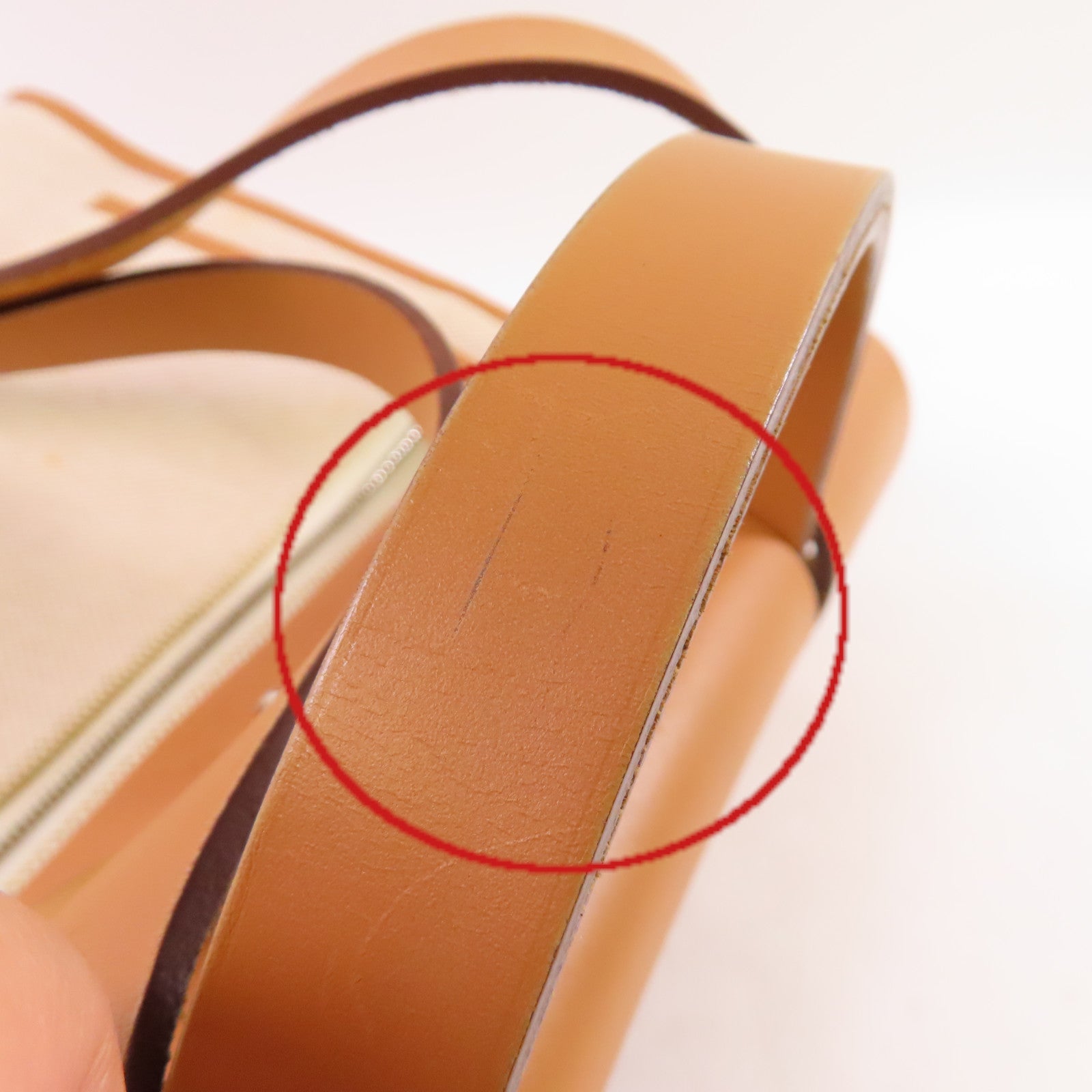 HERMES Toile-H帆布Herbag TPM 2Way Shoulder Bag銀扣手挽肩背兩用袋Beton冰川白色