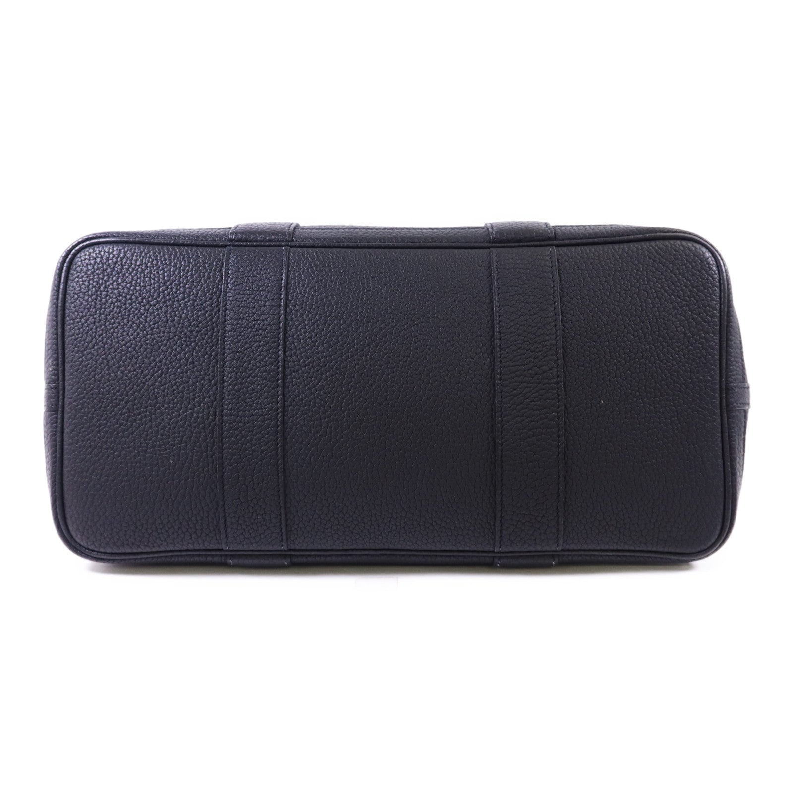 HERMES Negonda皮革Garden Party PM銀扣手挽袋Noir