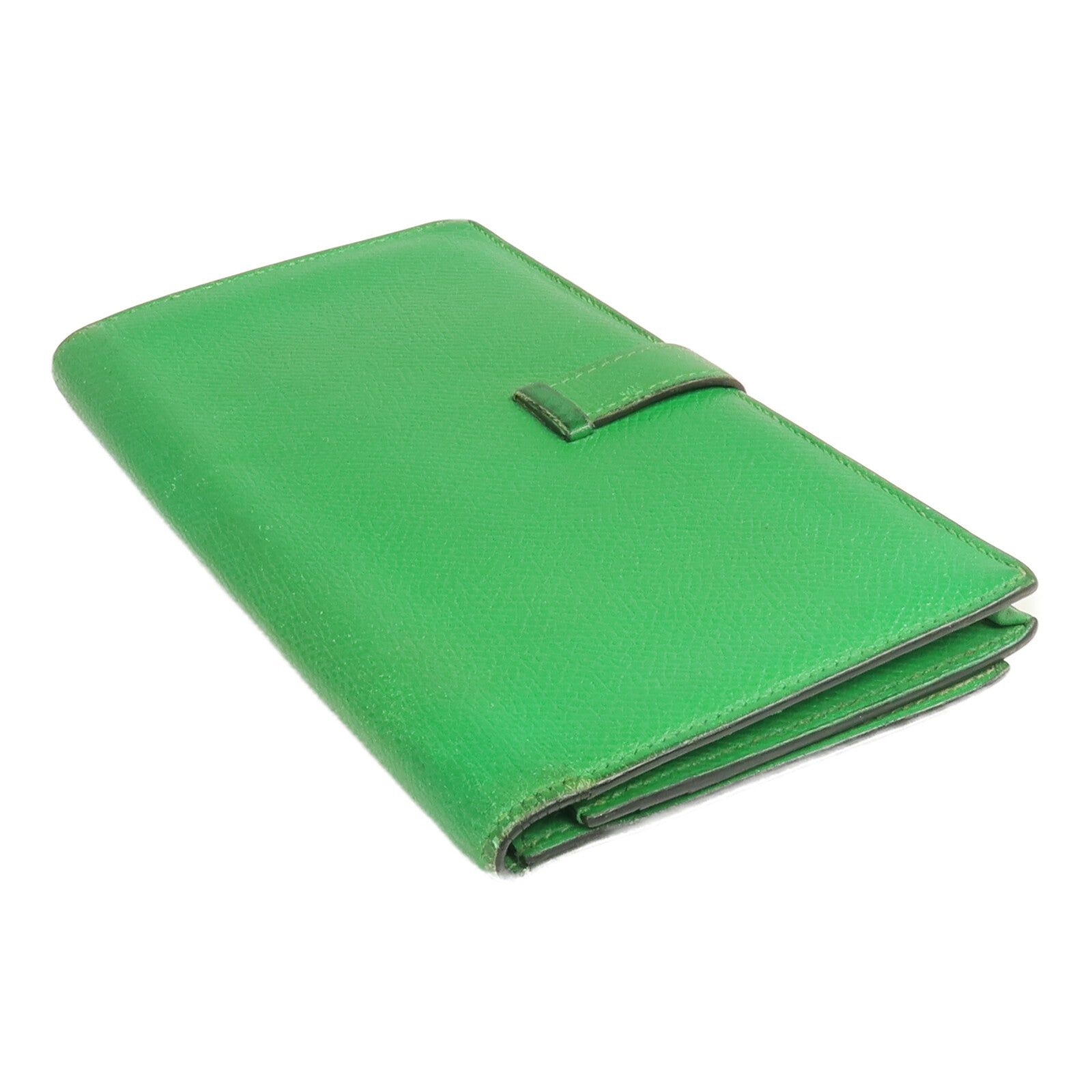 HERMES Epsom皮革Bearn Long Wallet銀扣長錢包Bambou