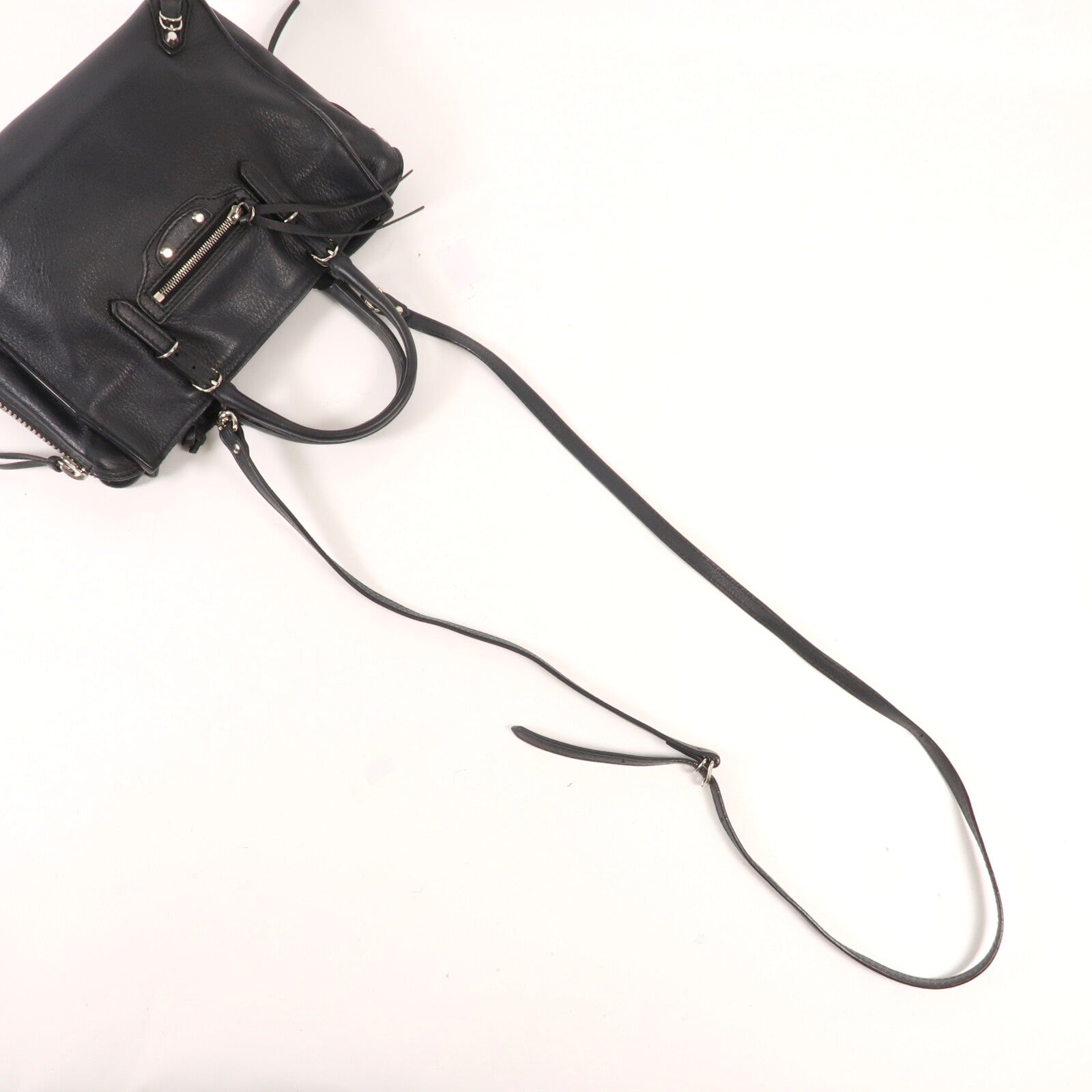 BALENCIAGA 牛皮皮革Zip Papier銀扣手挽肩背兩用袋