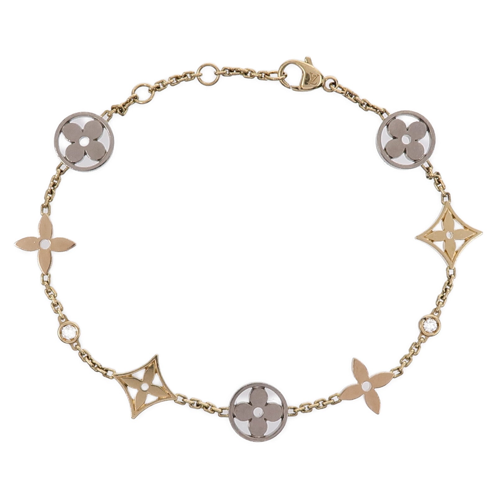 LOUIS VUITTON 18K黃金/白金/玫瑰金Idylle Blossom Bracelet手鏈