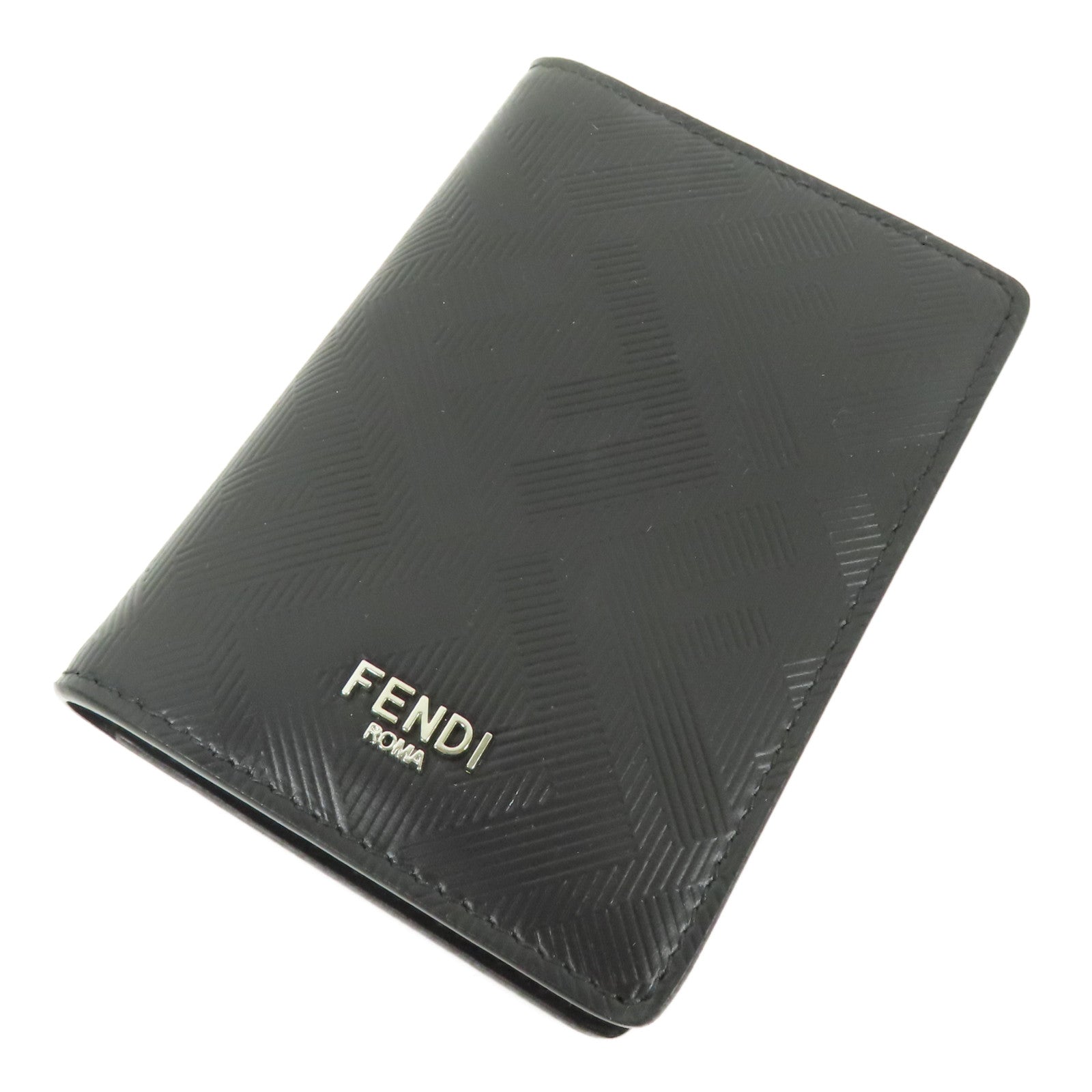 FENDI SHW Shadow Card Holder 7M0349 AJF4 F19KP Calfskin Leather Black