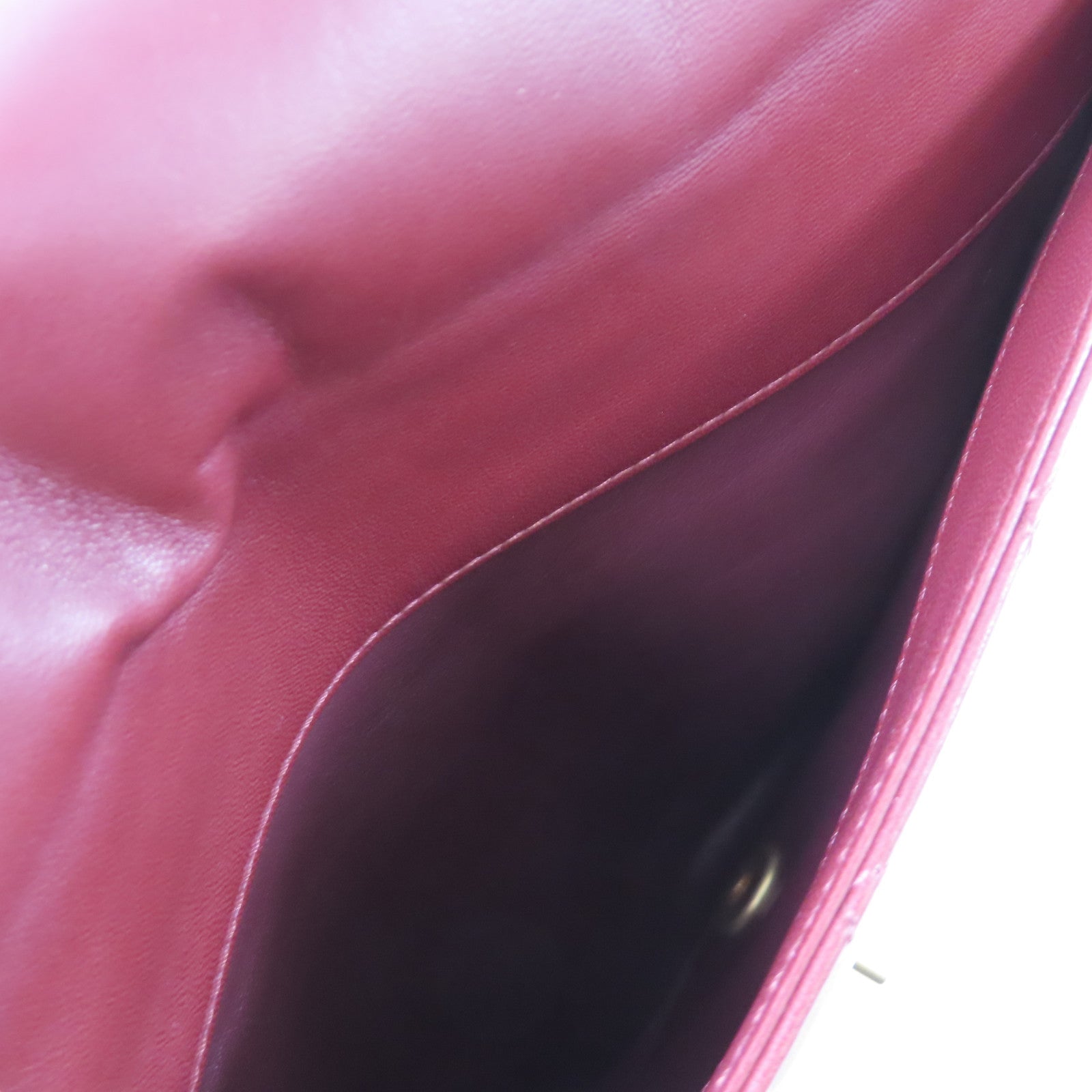 CHANEL 【激減優惠】菱格牛皮皮革Chain Shoulder Bag金扣鏈帶肩背袋酒紅色