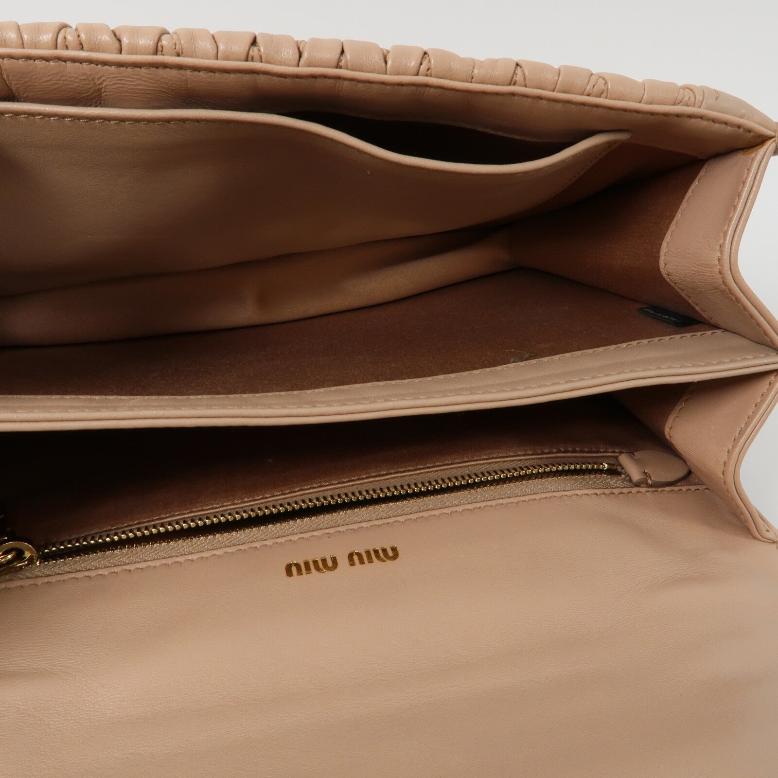 Miu Miu 羊皮皮革2 Way Shoulder鏈帶手挽肩背兩用袋