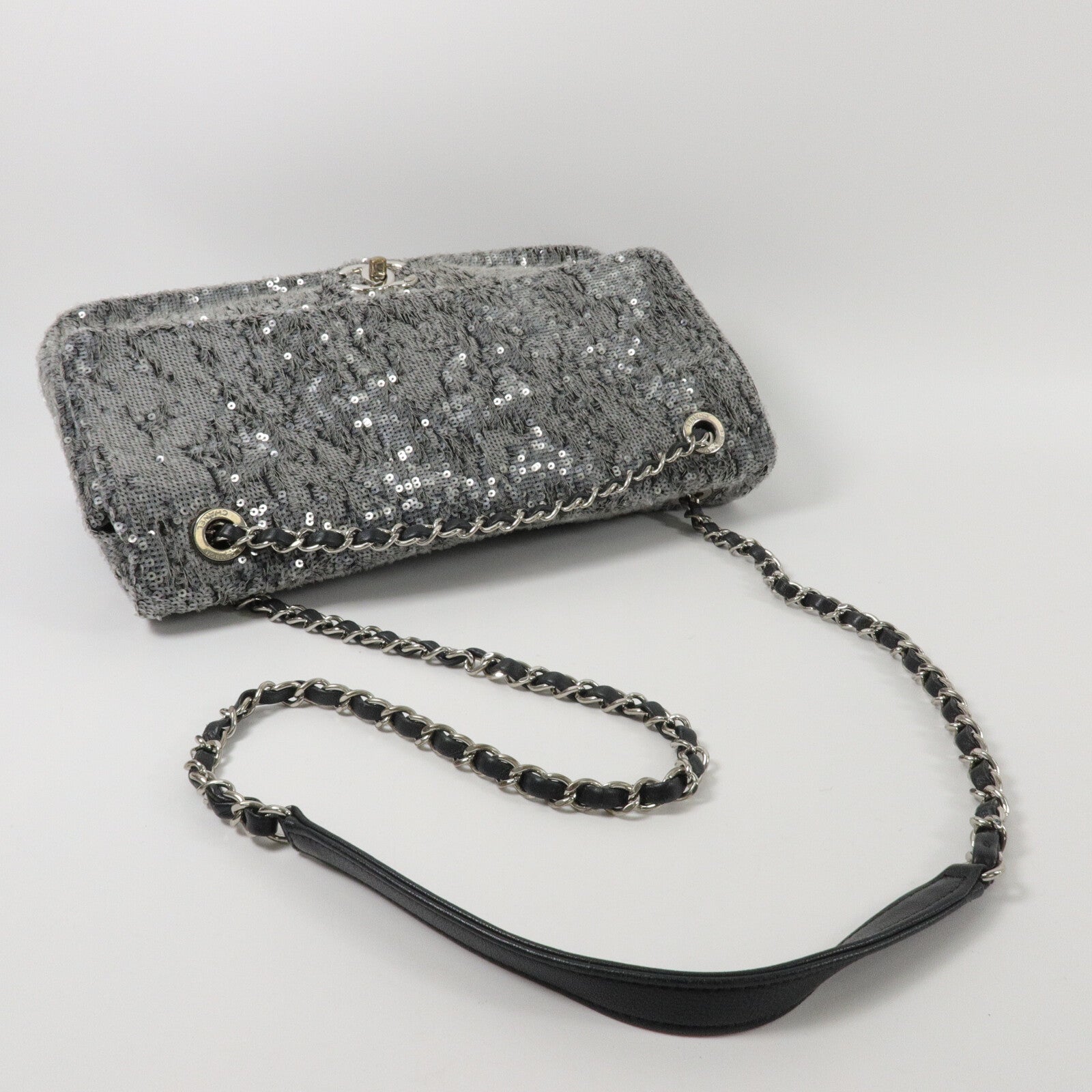 CHANEL Sequin Chain Shoulder鏈帶肩背袋