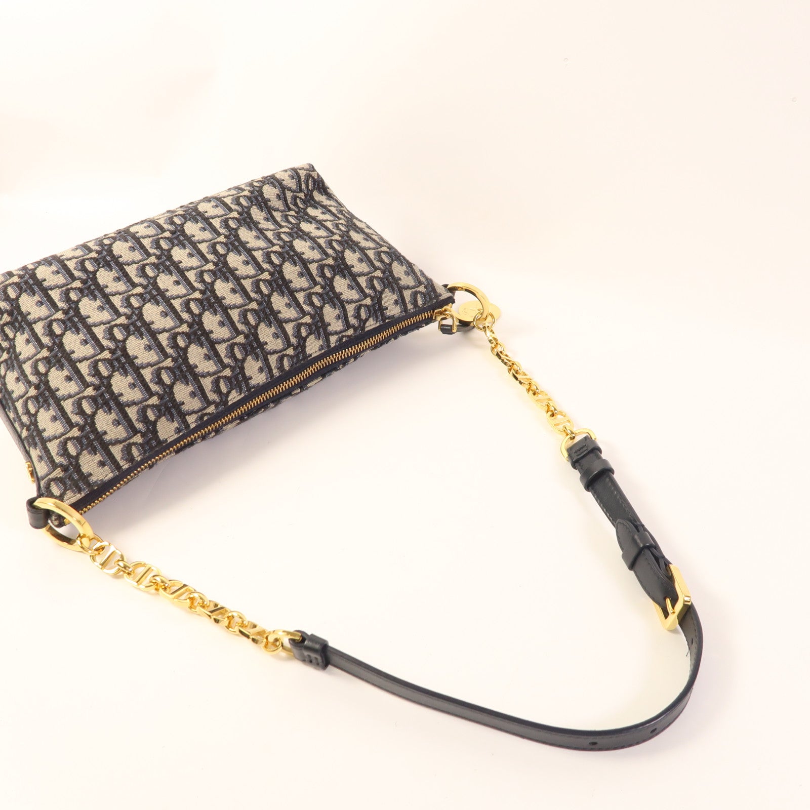 Dior 帆布Chain Shoulder Bag金扣肩背袋