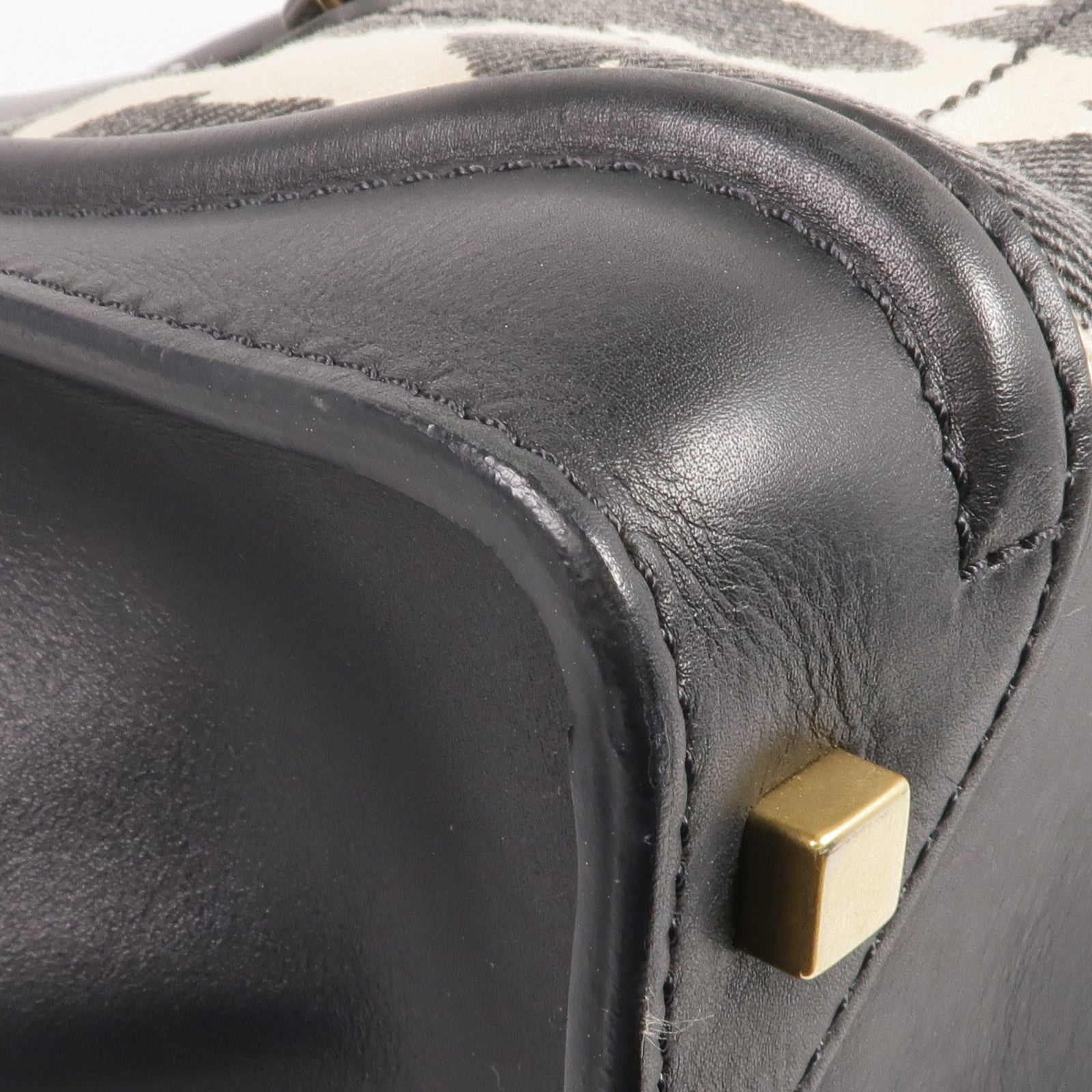 CELINE 牛皮皮革/帆布Mini Luggage金扣手挽袋