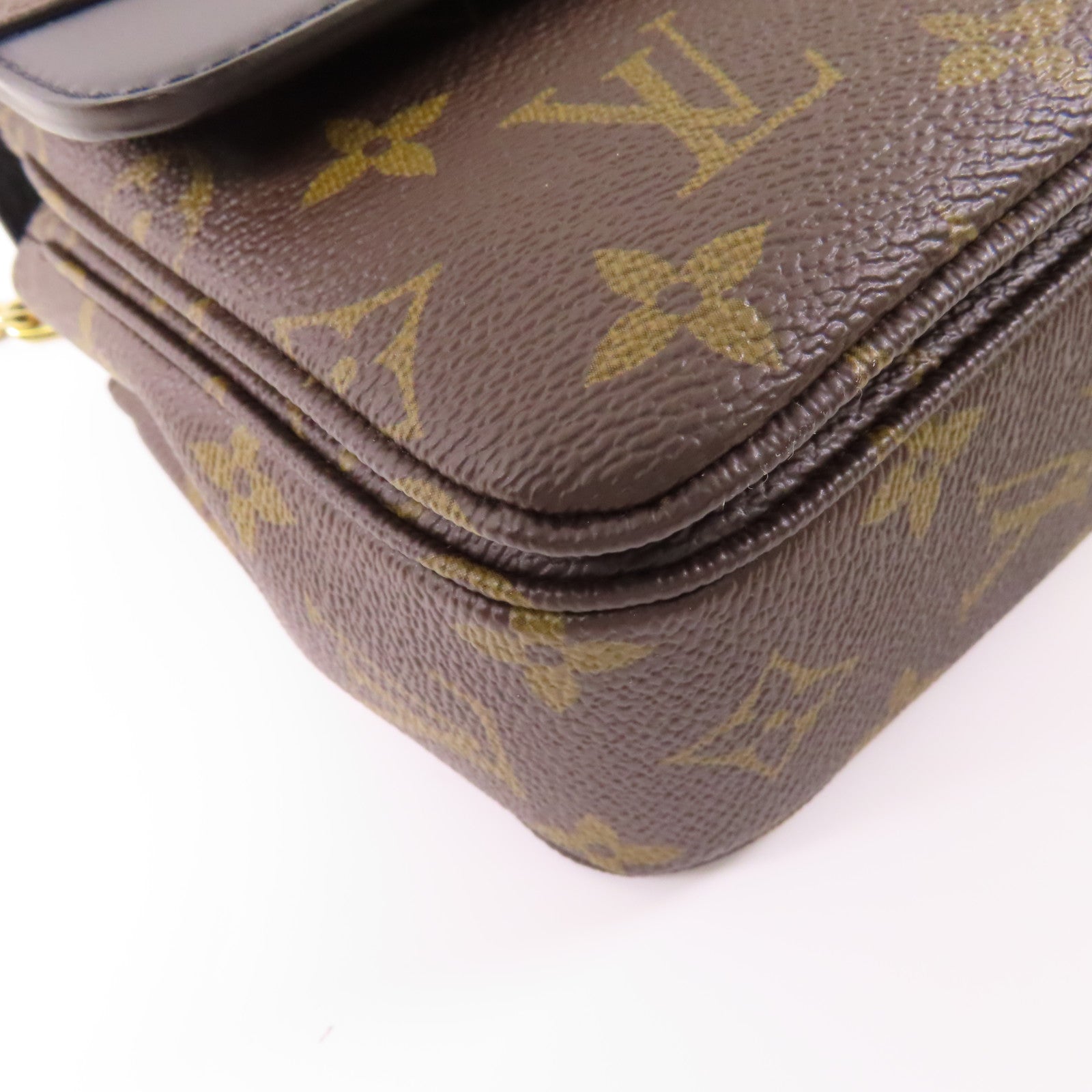 LOUIS VUITTON Monogram Marceau金扣鏈帶肩背袋棕色