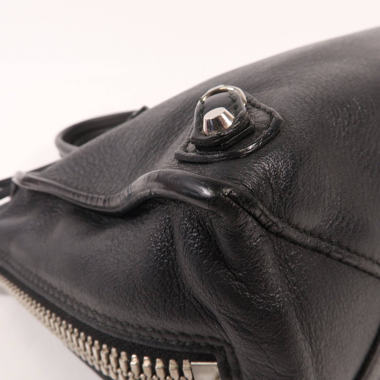 BALENCIAGA 牛皮皮革Zip Papier銀扣手挽肩背兩用袋