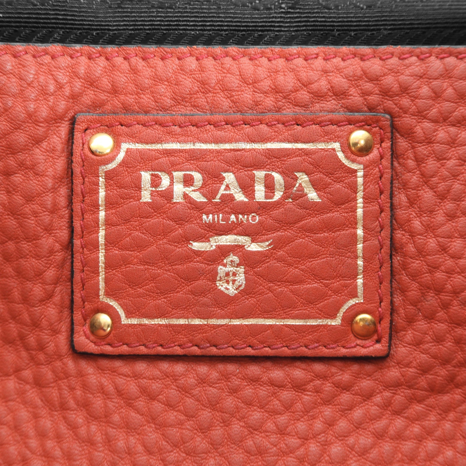 PRADA 牛皮皮革Shoulder Bag金扣手挽肩背兩用袋