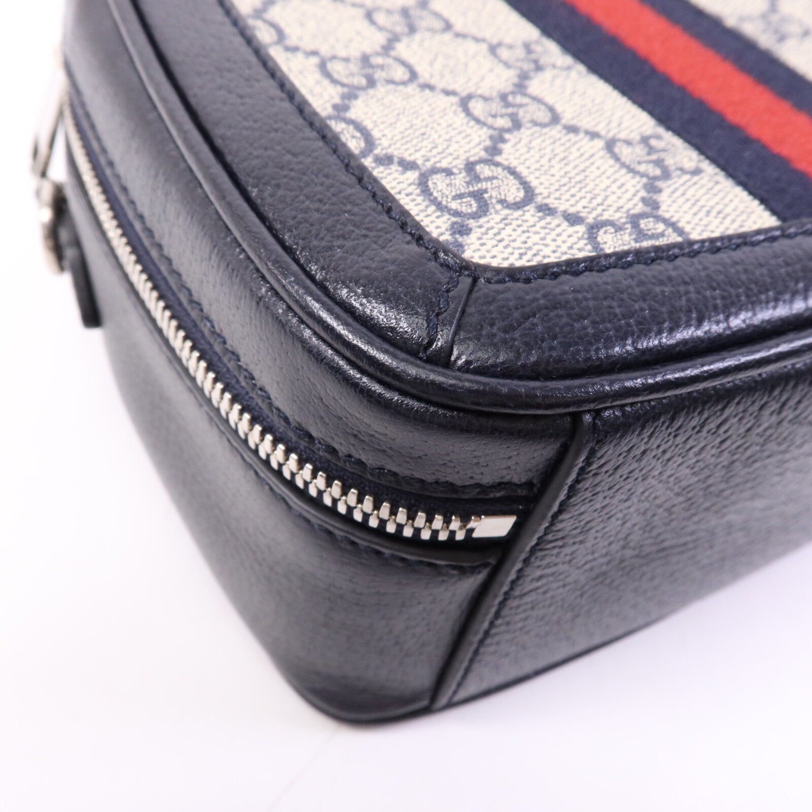 GUCCI 塗層帆布Ophidia GG銀扣手挽肩背兩用袋