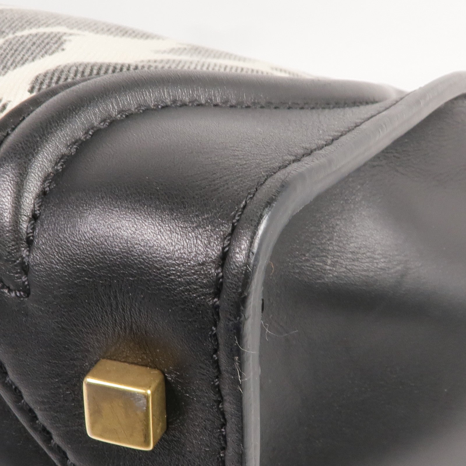 CELINE 牛皮皮革/帆布Mini Luggage金扣手挽袋