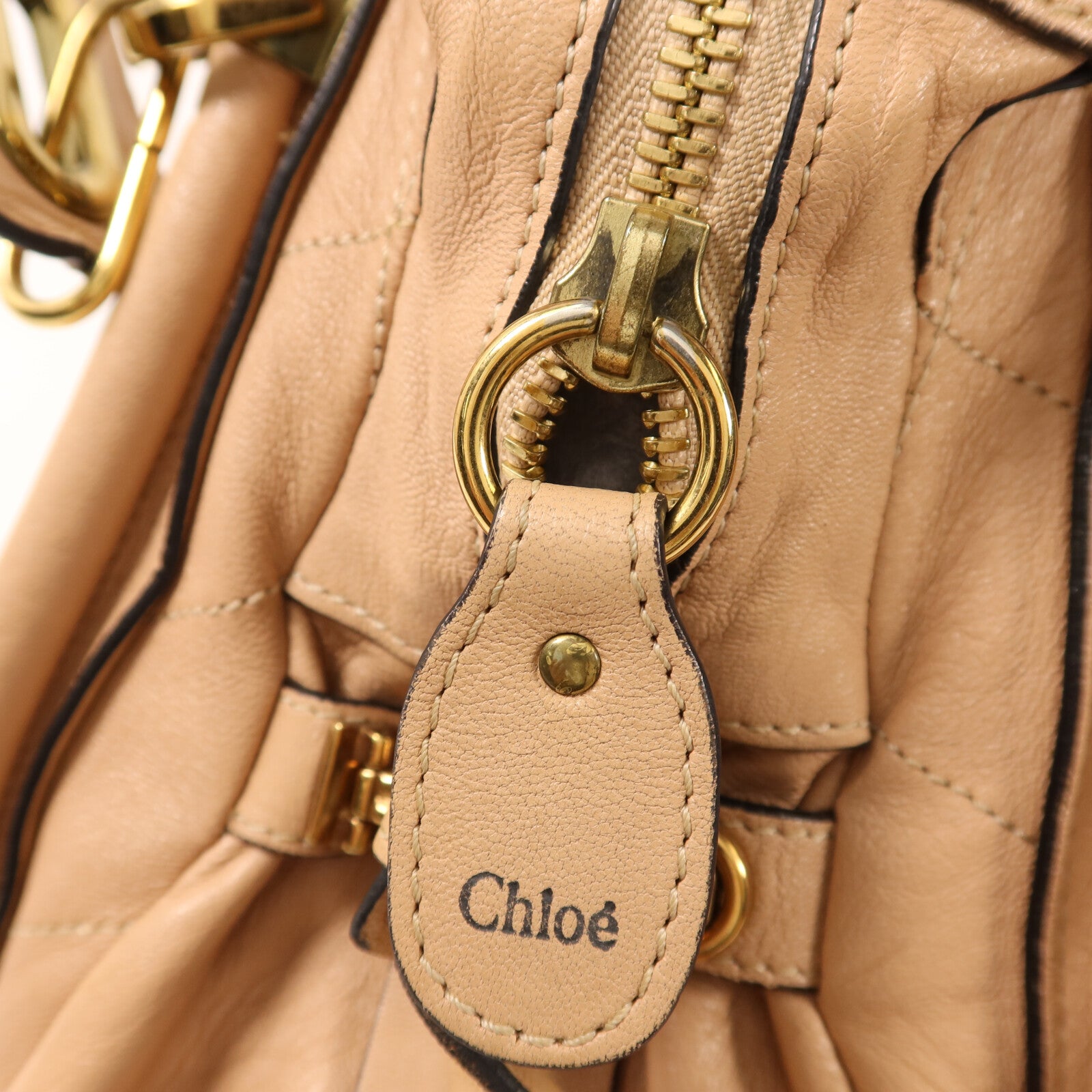 Chloe 牛皮皮革2 Way Shoulder金扣手挽肩背兩用袋