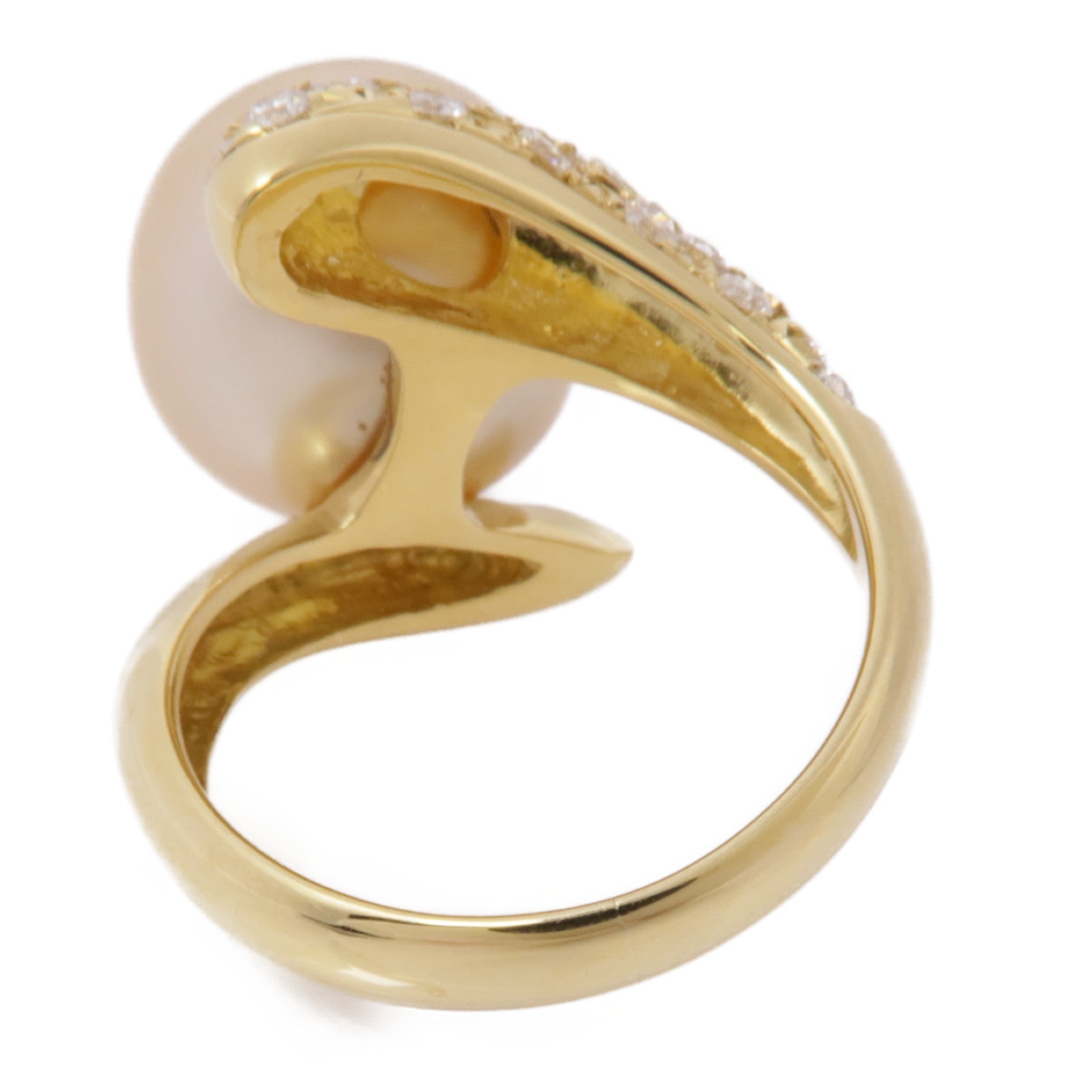 JEWELRY【激減優惠】 18K黃金Pearl Diamond Ring珍珠/鑽石戒指US#5.25
