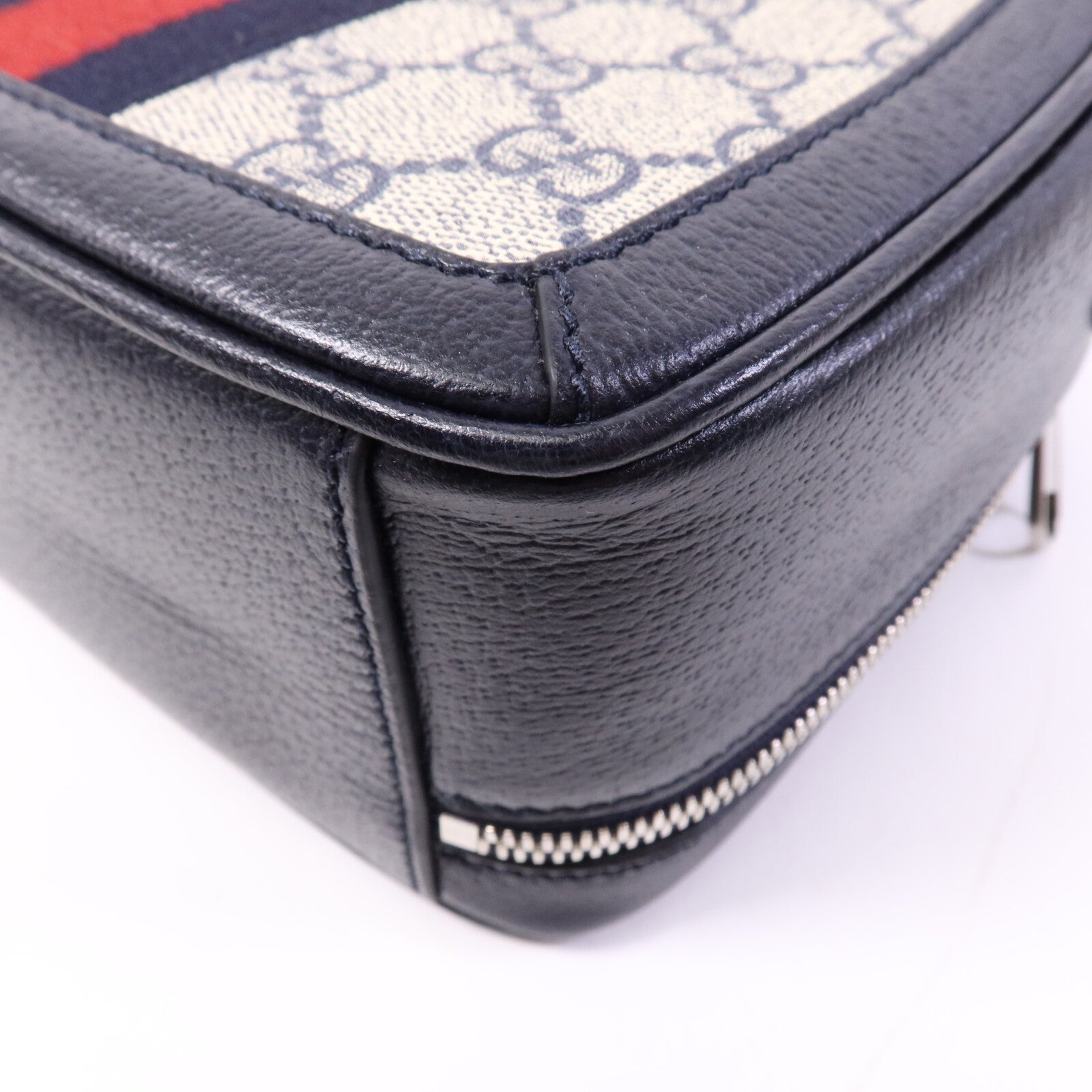 GUCCI 塗層帆布Ophidia GG銀扣手挽肩背兩用袋