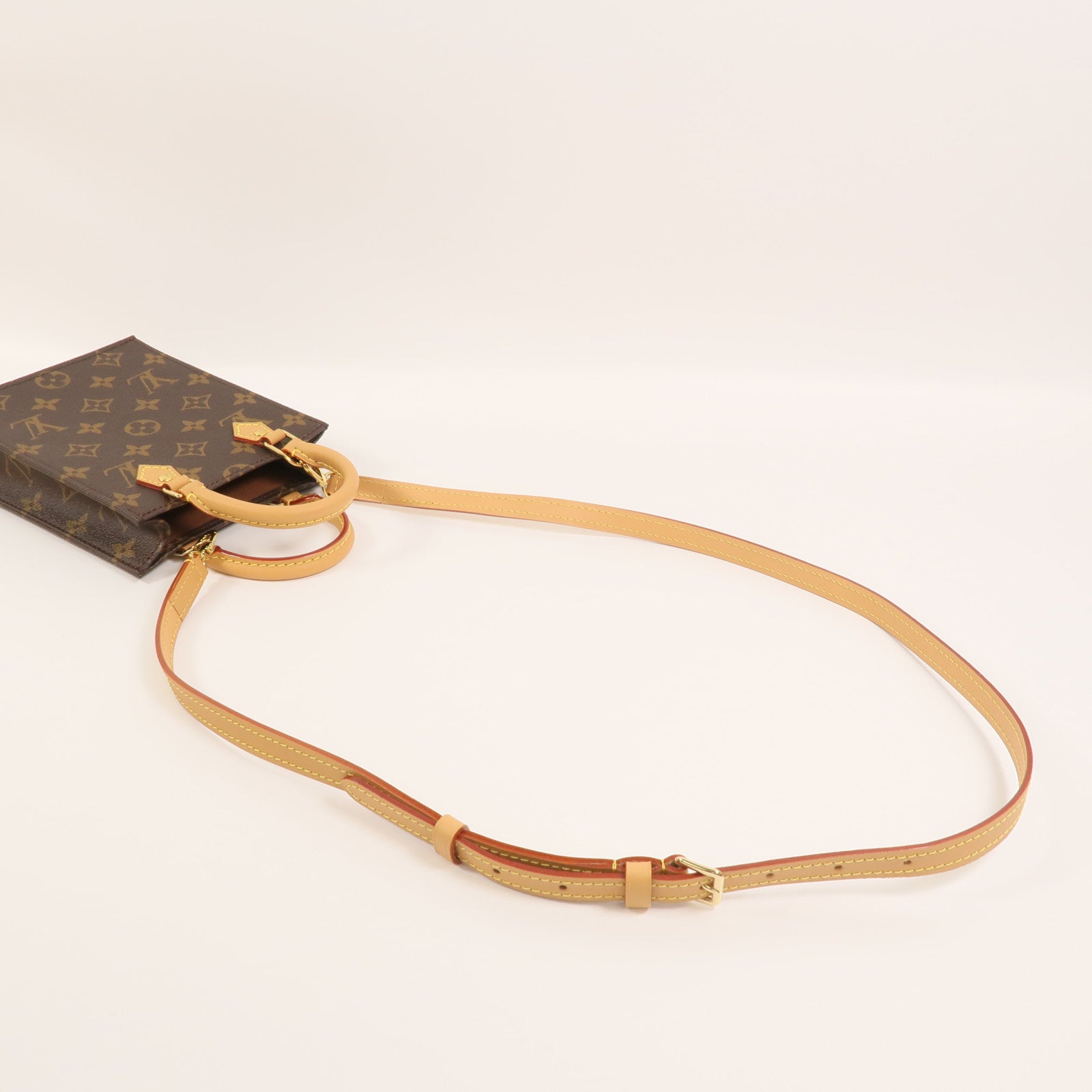 LOUIS VUITTON Monogram Petit Sac Plat手挽肩背兩用袋