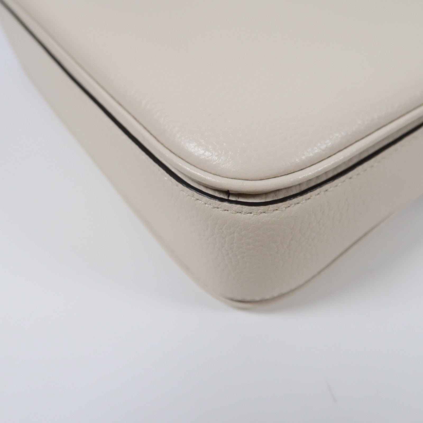 COACH 牛皮皮革Shoulder Bag金扣手挽肩背兩用袋白色