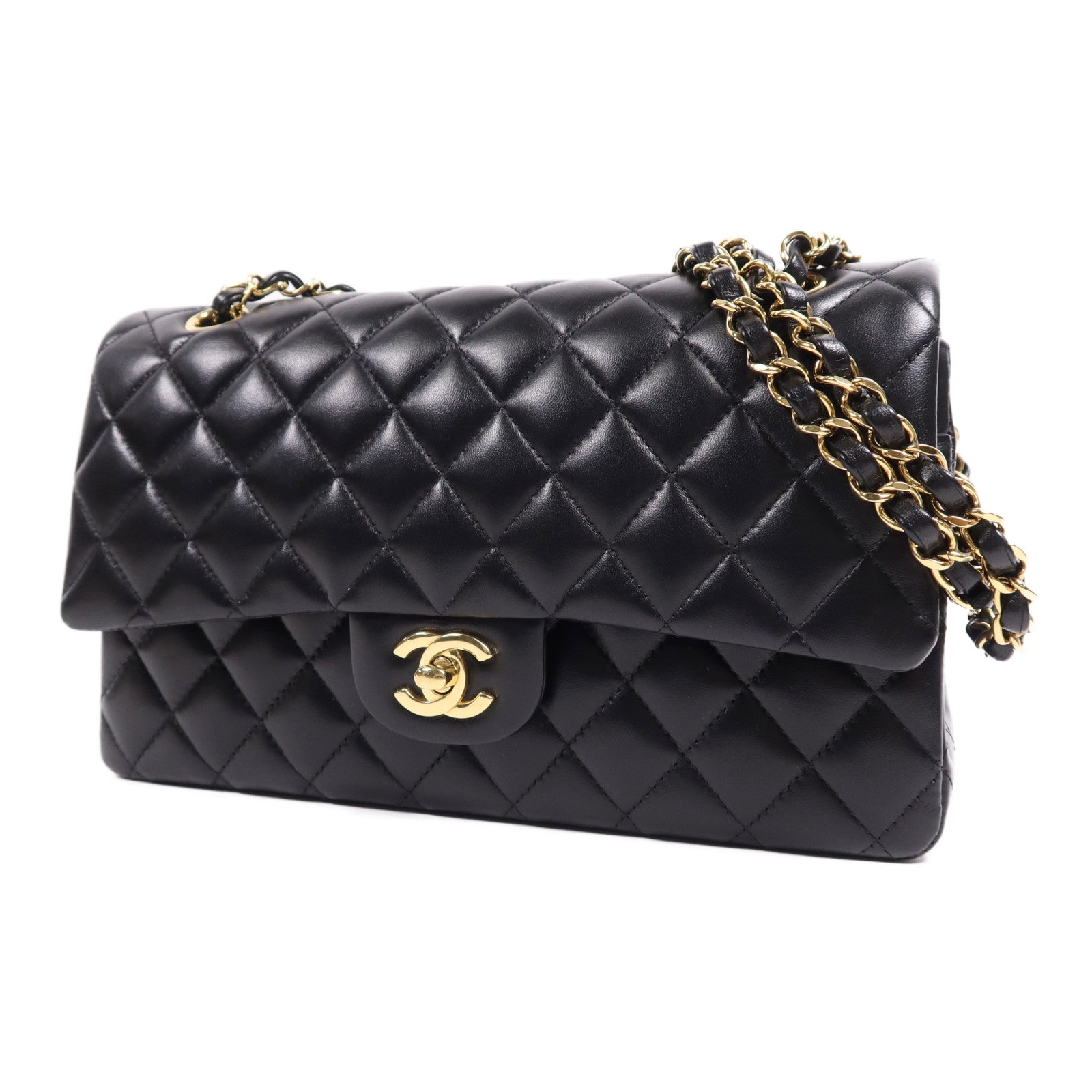 CHANEL 羊皮皮革Classic 25金扣鏈帶肩背袋