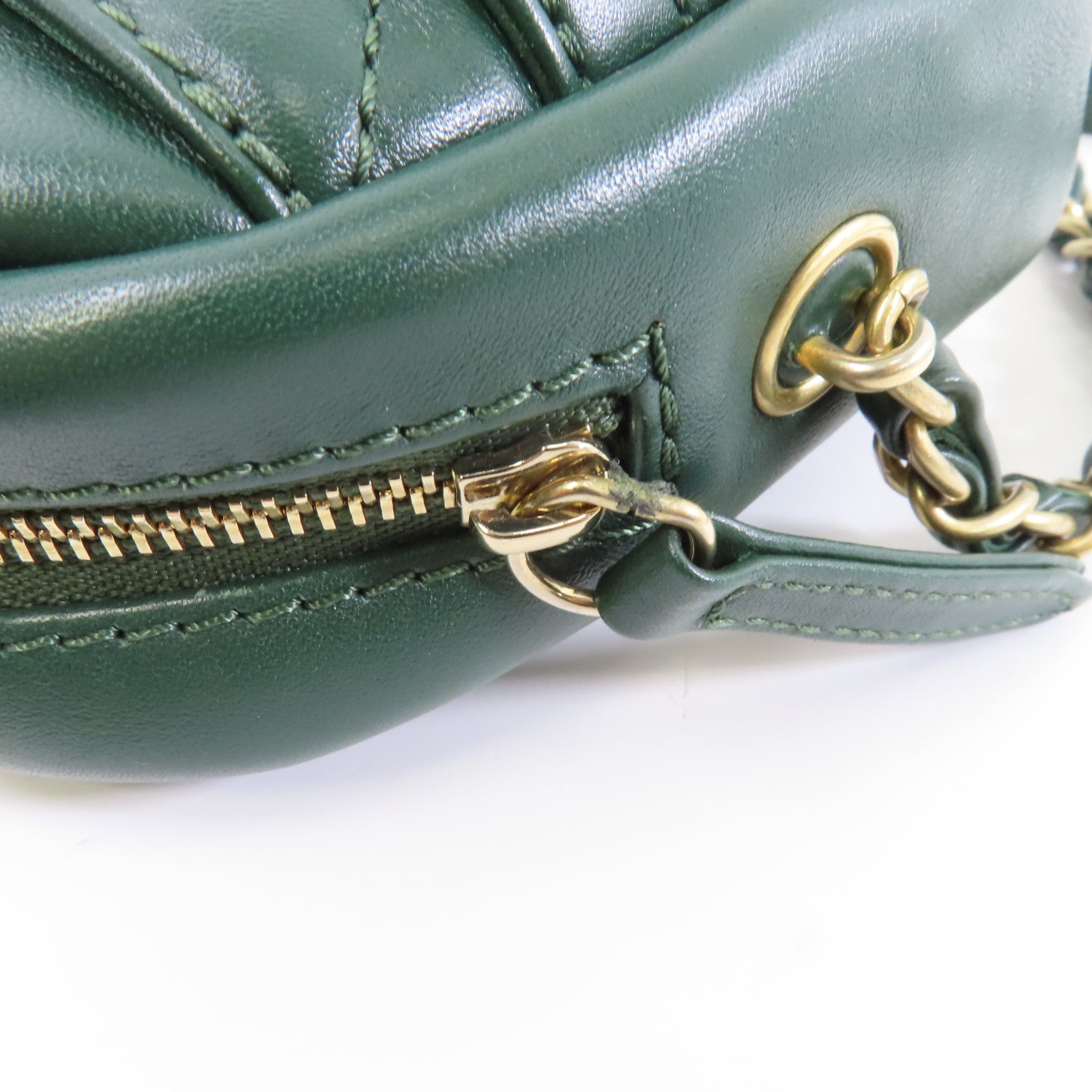 CHANEL 【激減優惠】菱格牛皮皮革Chain Shoulder Bag金扣鏈帶肩背袋綠色