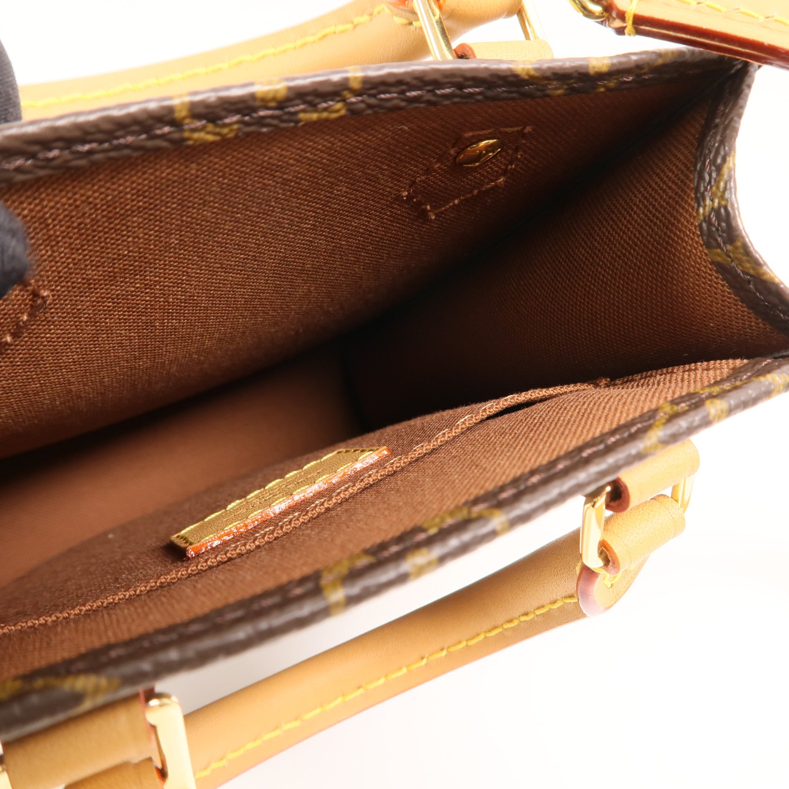 LOUIS VUITTON Monogram Petit Sac Plat手挽肩背兩用袋