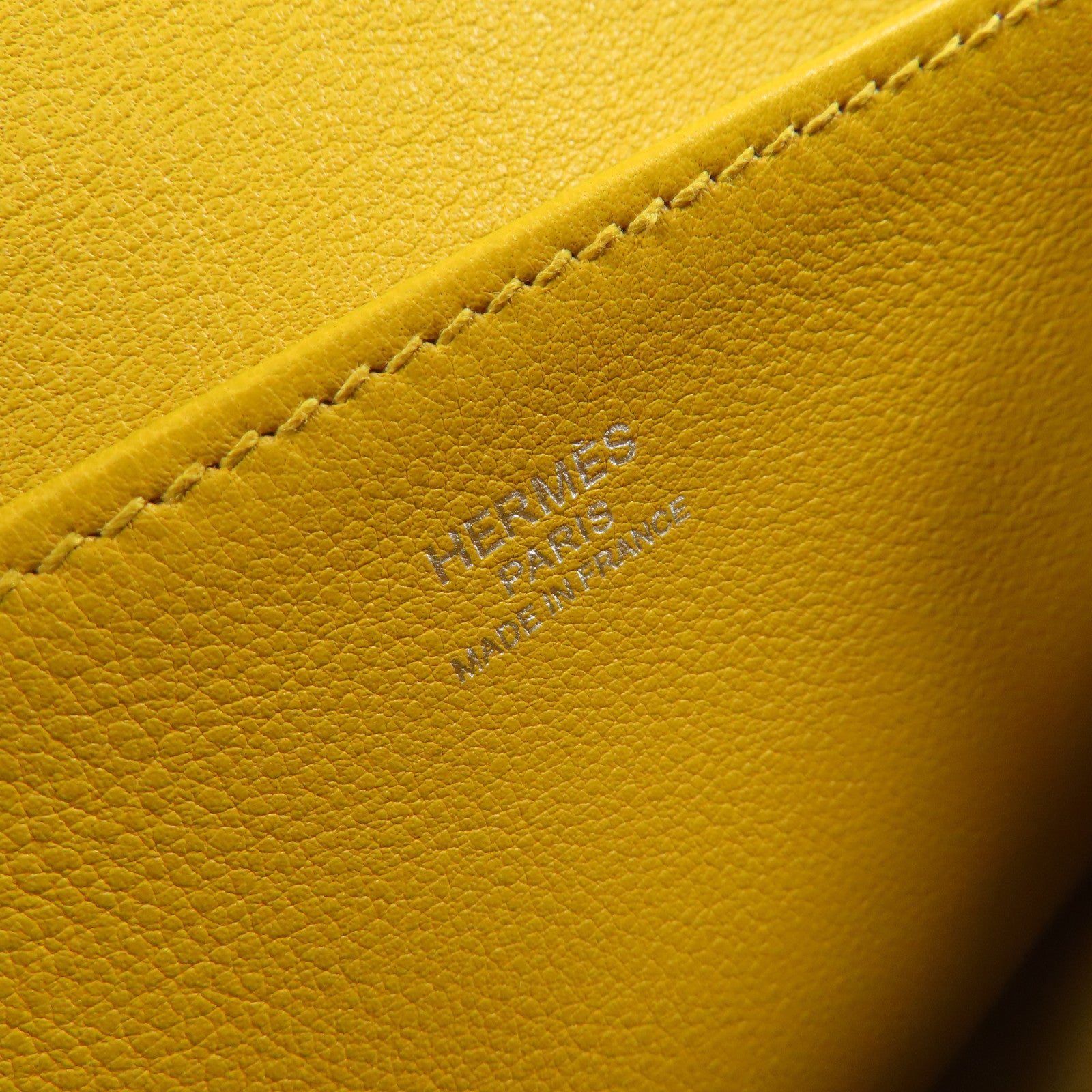 HERMES Swift皮革Mini Halzan銀扣手挽肩背兩用袋Jaune Ambre