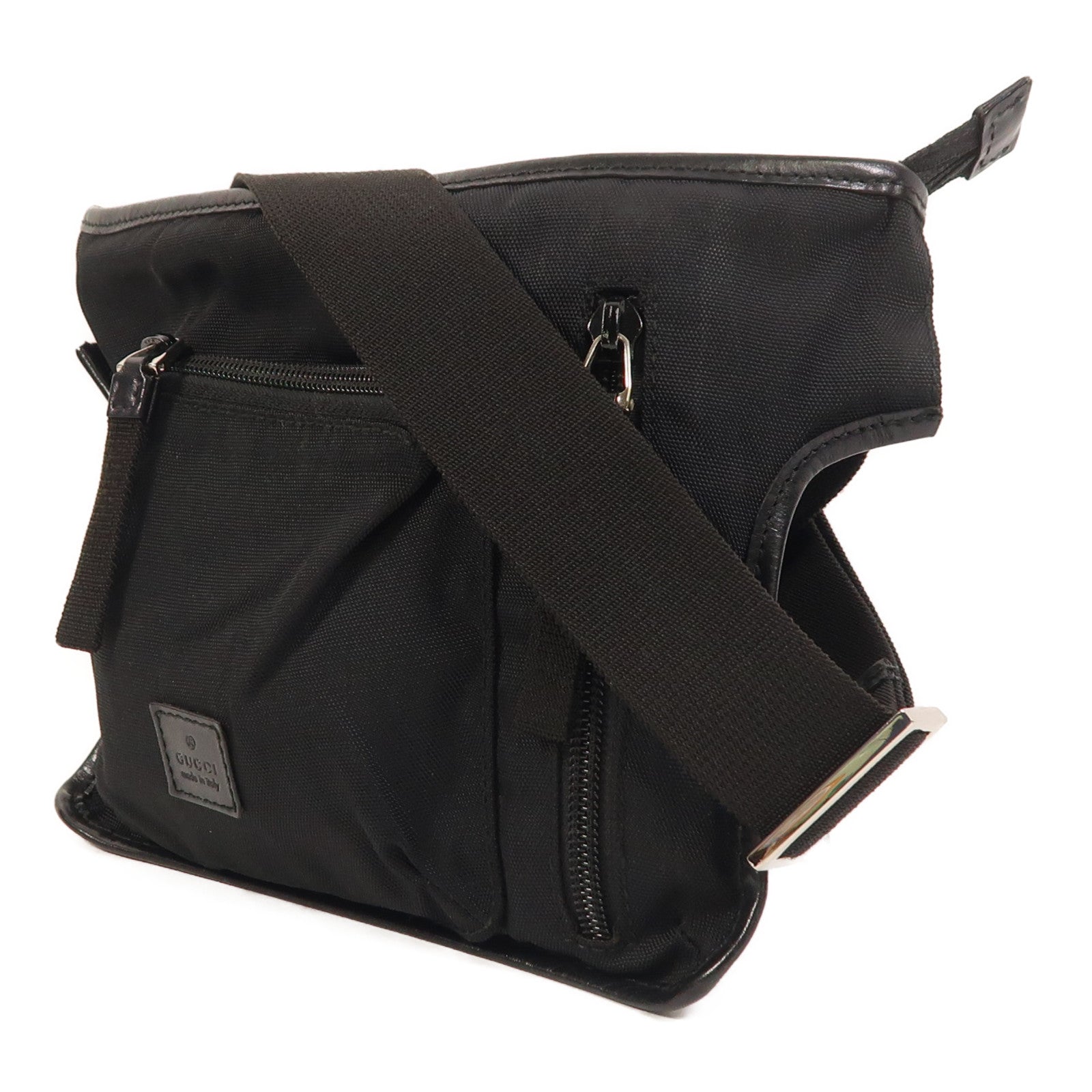 GUCCI 帆布Waist Bag銀扣腰包