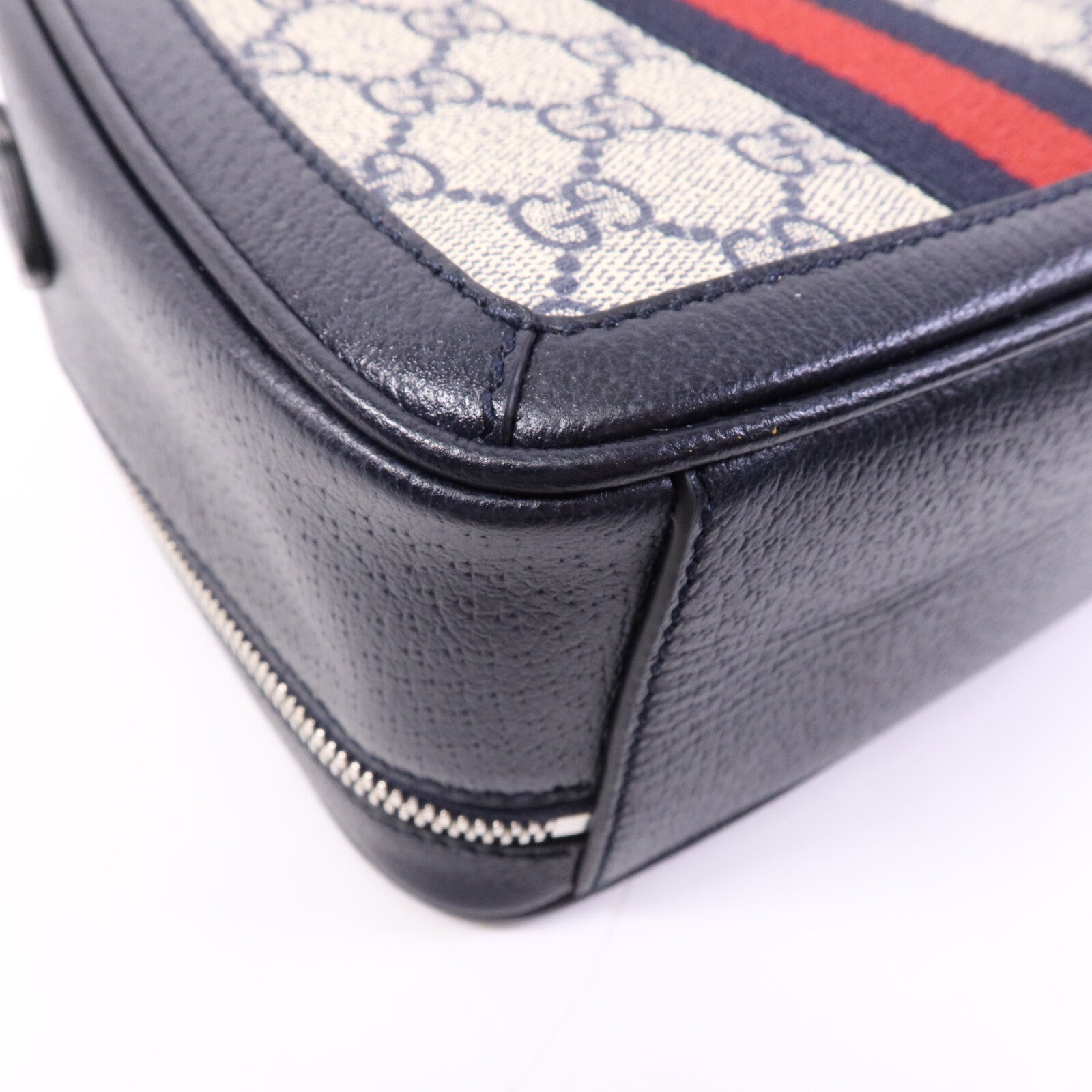 GUCCI 塗層帆布Ophidia GG銀扣手挽肩背兩用袋