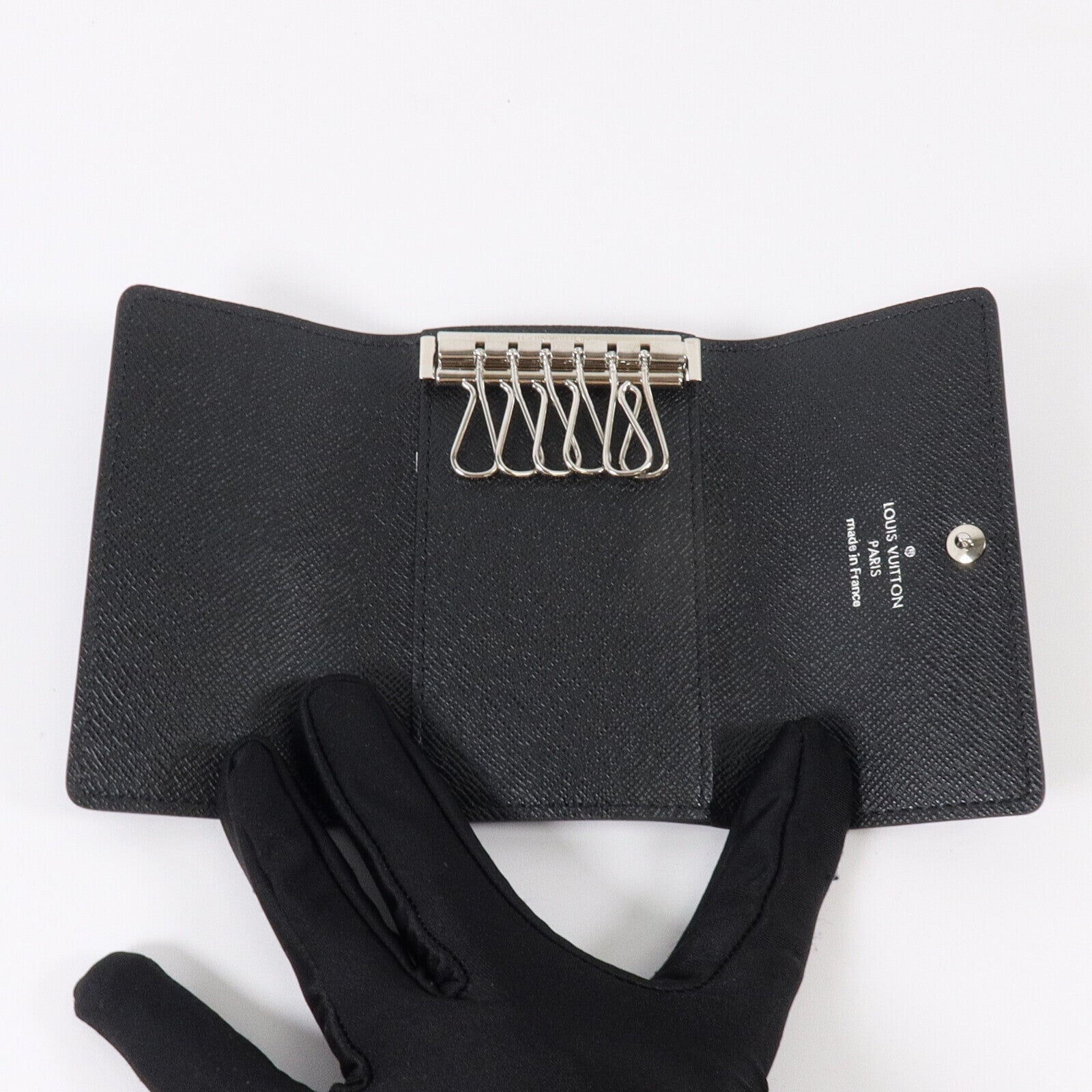 LOUIS VUITTON Damier Graphite Key Case 6銀扣鎖匙套