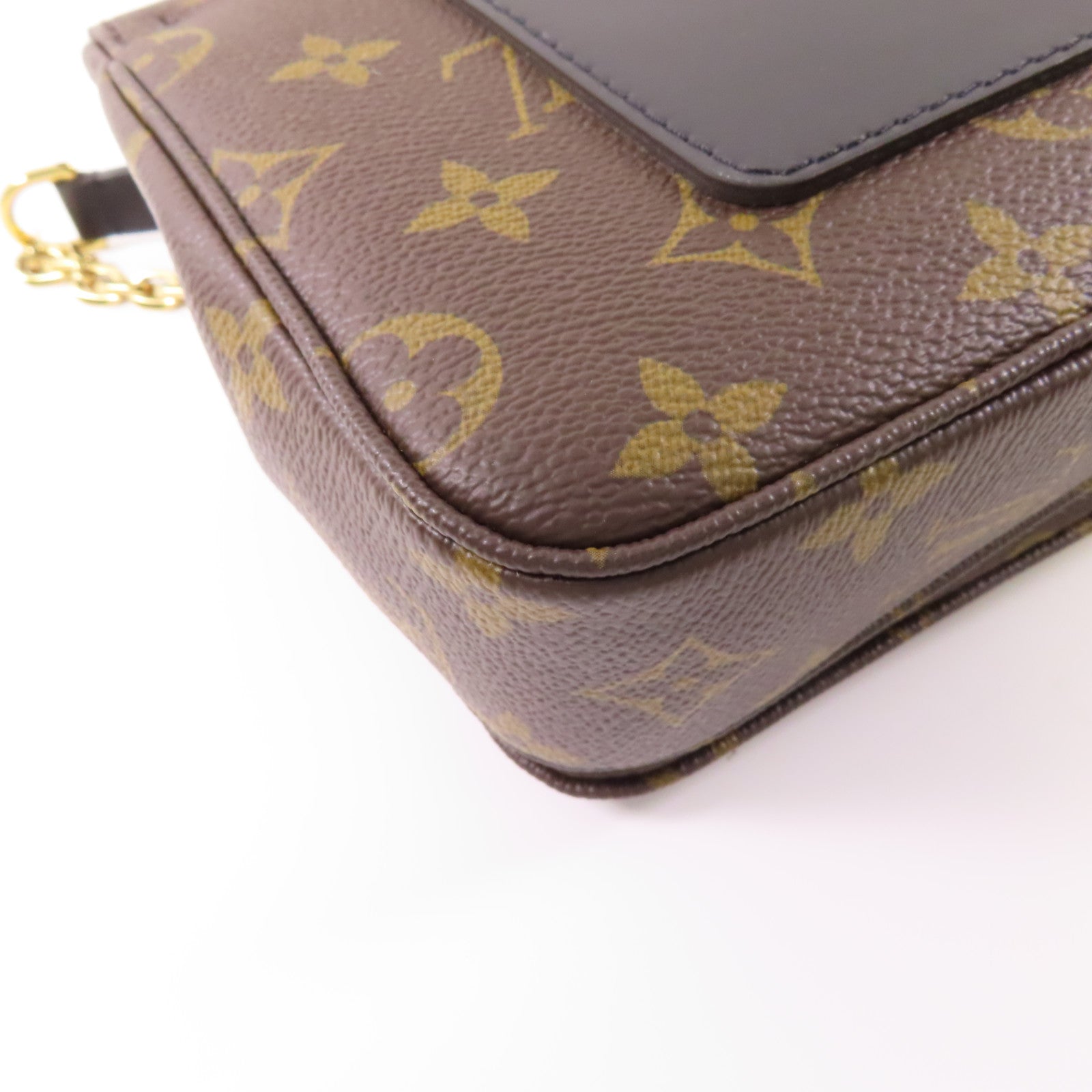 LOUIS VUITTON Monogram Marceau金扣鏈帶肩背袋棕色