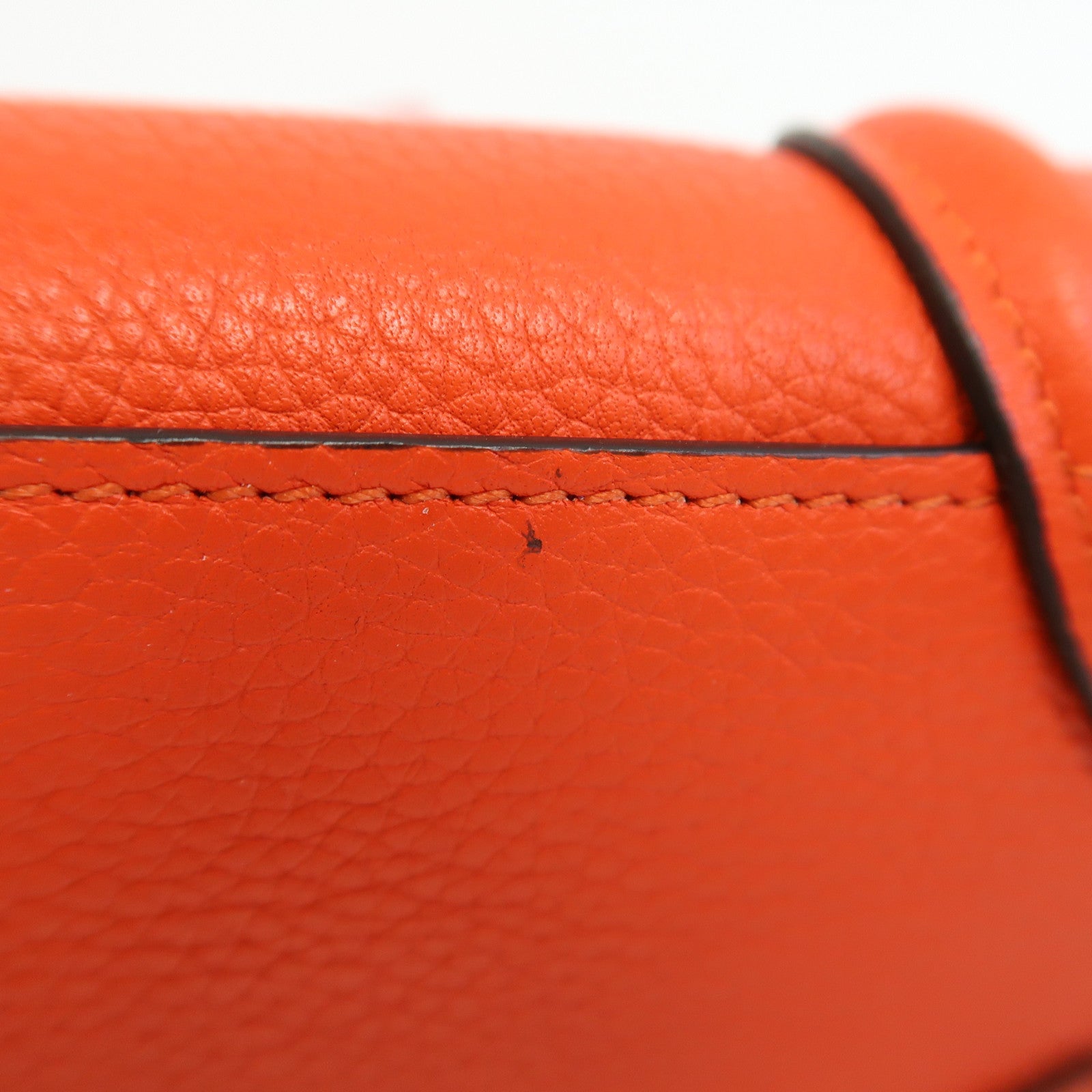 CELINE 牛皮皮革Nano Luggase銀扣手挽肩背兩用袋紅色