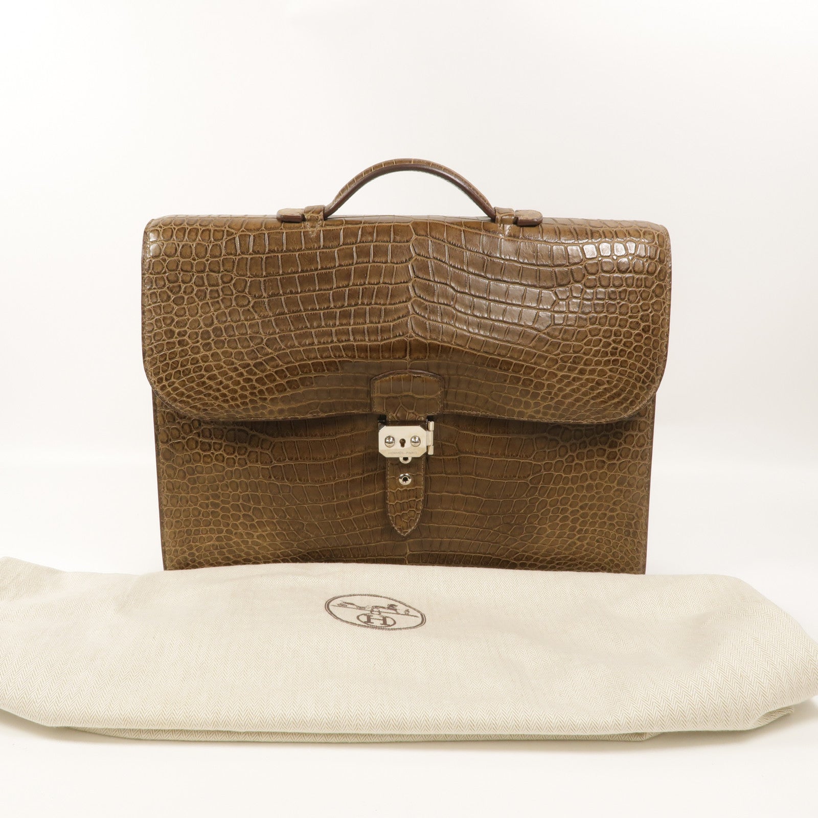 HERMES Porosus皮革Sac A Depeches 37公事包