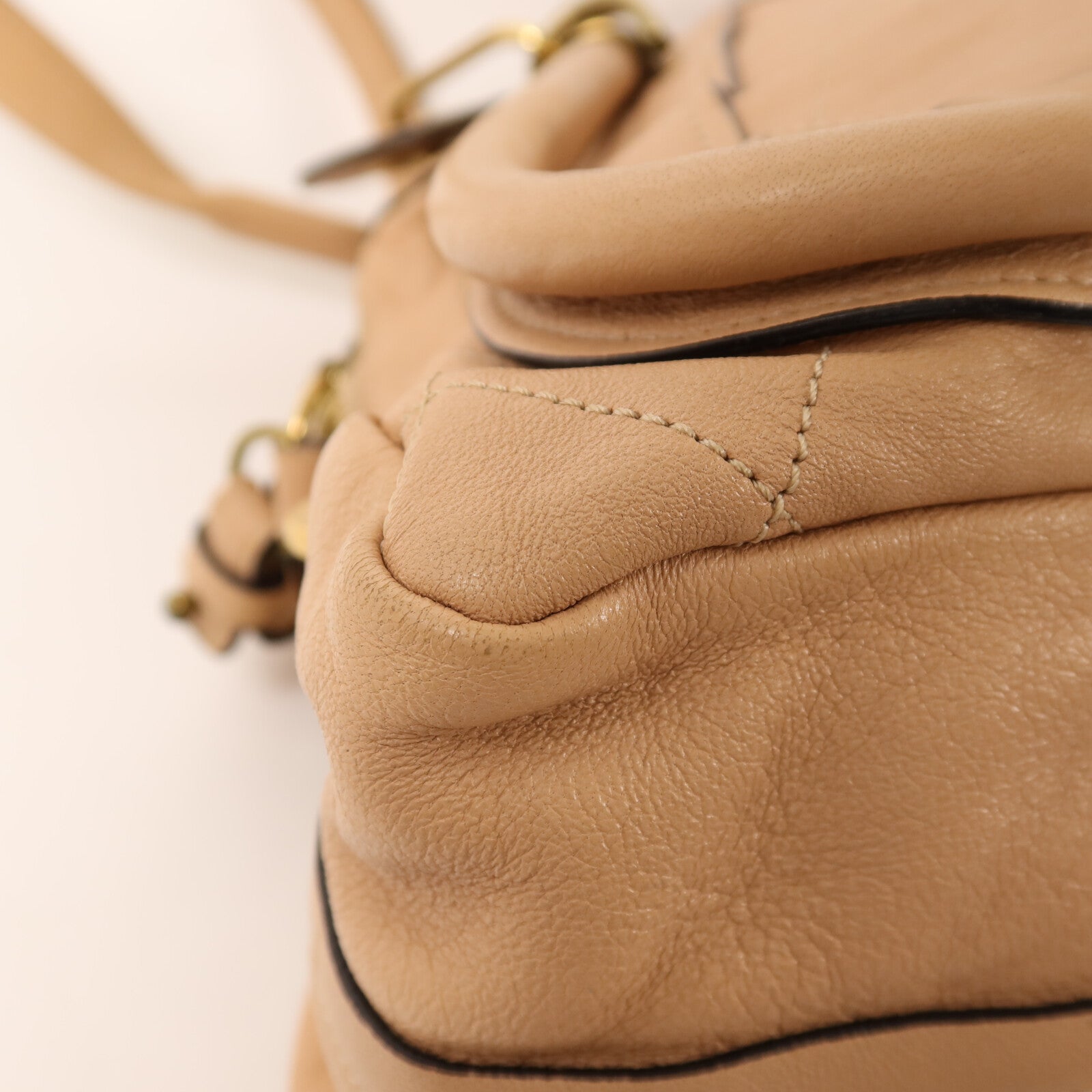 Chloe 牛皮皮革2 Way Shoulder金扣手挽肩背兩用袋