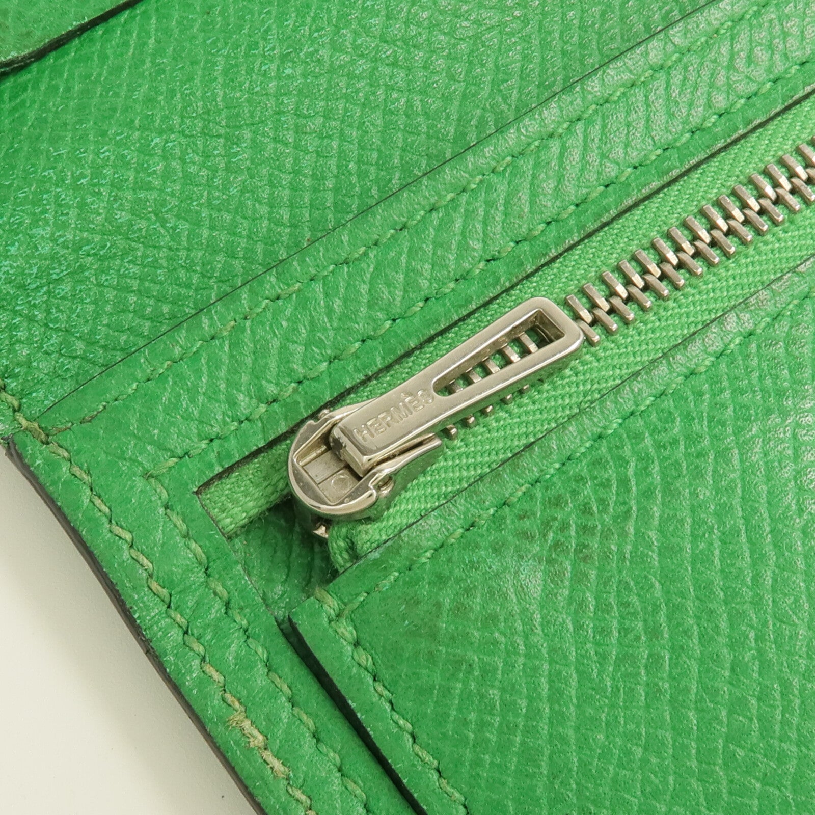 HERMES Epsom皮革Bearn Long Wallet銀扣長錢包Bambou