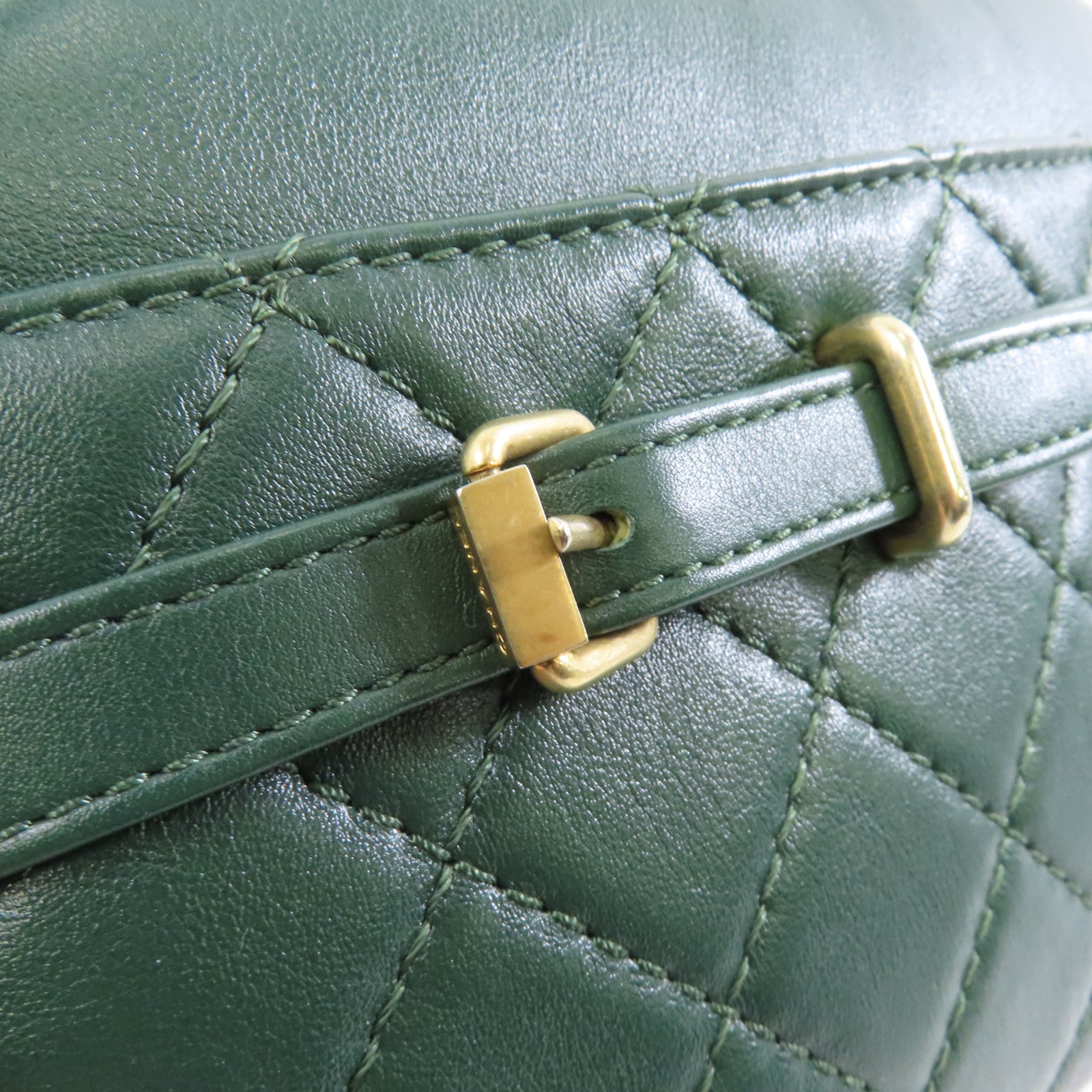 CHANEL 【激減優惠】菱格牛皮皮革Chain Shoulder Bag金扣鏈帶肩背袋綠色